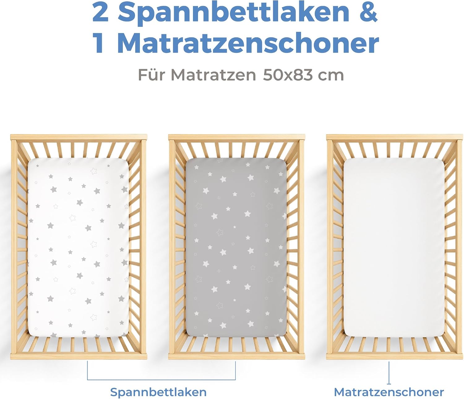 Detalle 2 de Dreamzie Set Spannbettlaken 50x83 cm