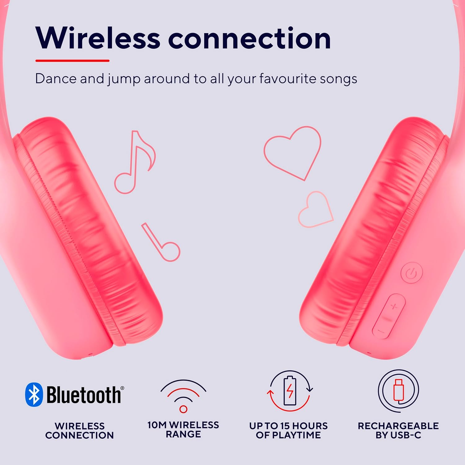 Detalle 2 de Trust Nouna Auriculares Bluetooth Rosa para Niñas