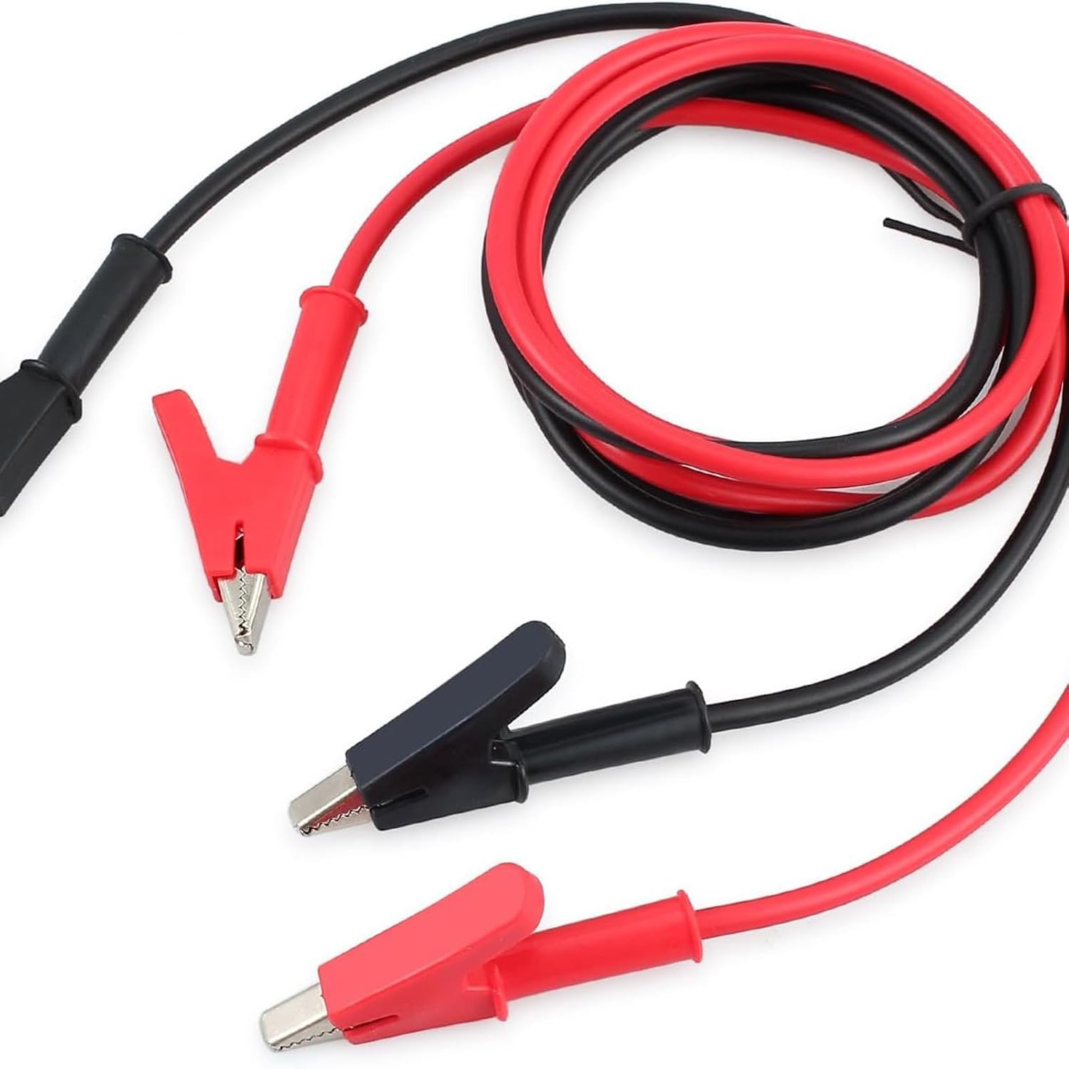 Thumbnail 4 de 2PCS Multimeter Test Leads (4mm Banana Plug to Crocodile Clips) 1000V/15A Red & Black, 1m each