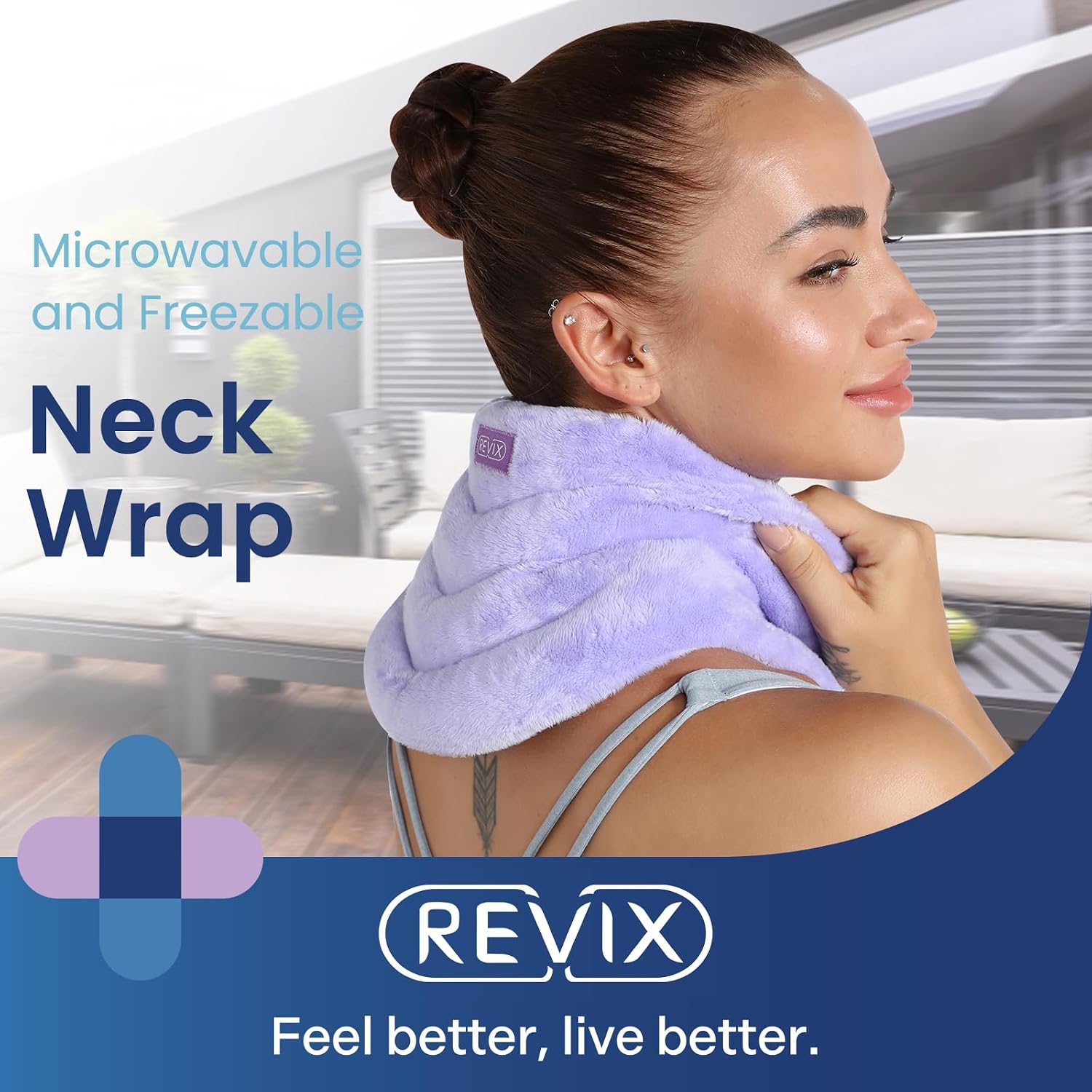 Thumbnail 1 de REVIX REX010orchid Microwavable Neck Wrap for Moist Heat and Cold Therapy