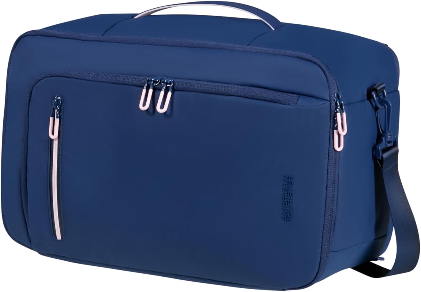 Detalle de American Tourister Puffypop 3-Way Untersitz-Handgepäck mit Laptopfach bis 14 Zoll (40 x 25 x 20 cm, 21 L) – Navy