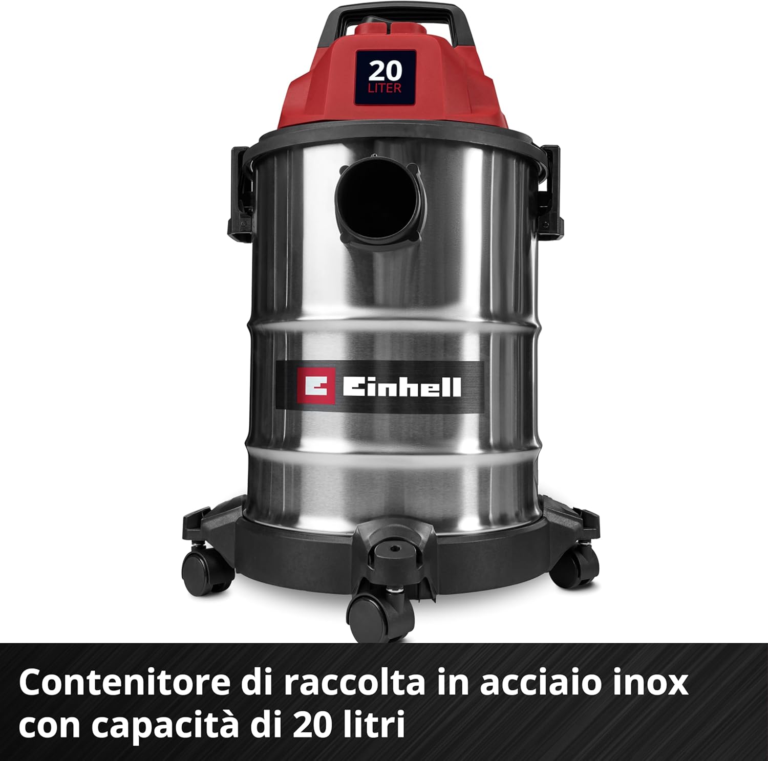 Detalle de Einhell Aspiratore a secco e umido TC-VC 2045 S da 900 W con serbatoio inox da 20 l