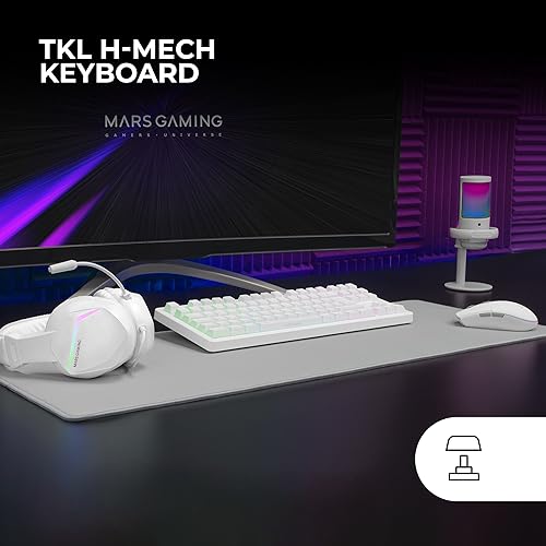 Detalle 2 de Mars Gaming MCP-RGB3: Pack Gaming en blanco con teclado RGB, ratón Flow y alfombrilla XXL