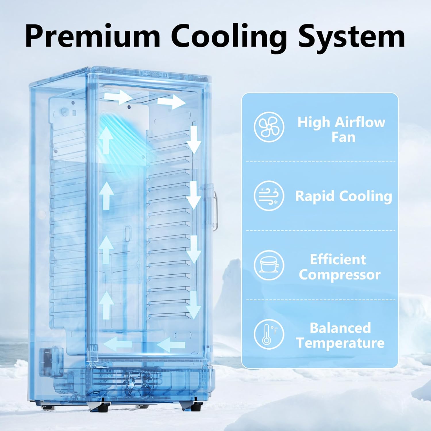 Detalle de ICEVIVAL CDR002-6 Commercial Beverage Refrigerator, 6 Cu. Ft. Glass Door
