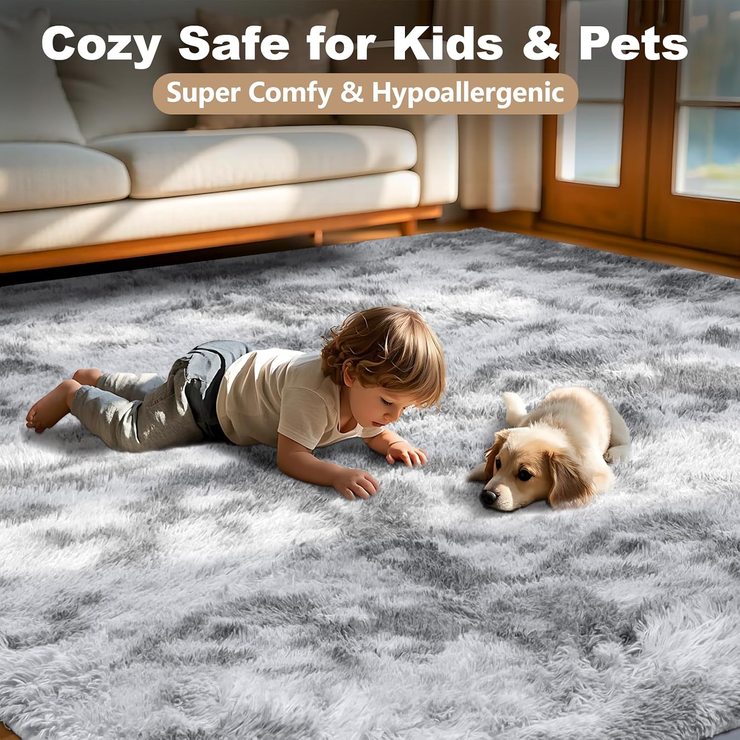 Detalle 2 de LNZHAO Rugs Living Room 160x230cm shaggy rug