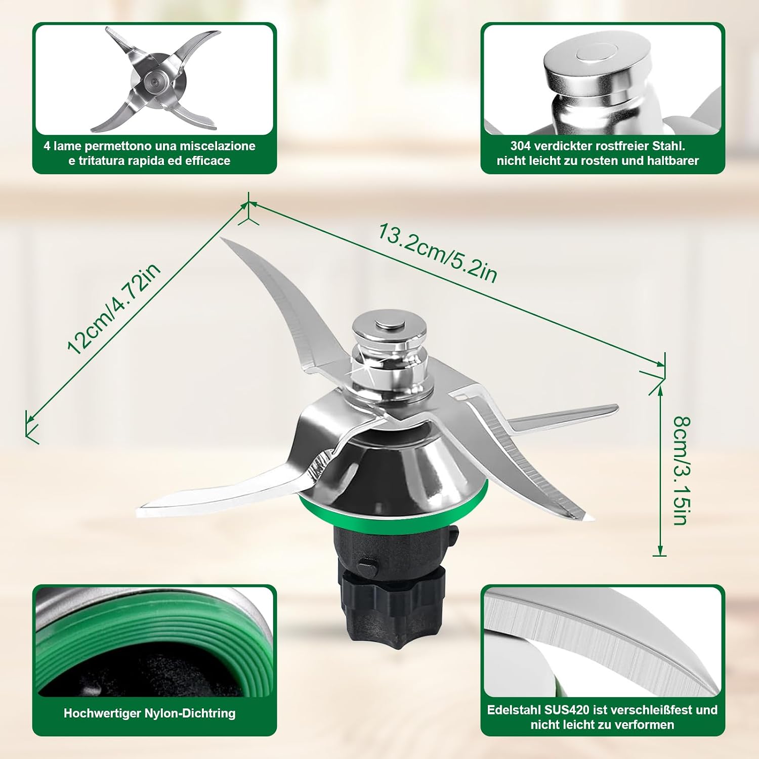 Detalle de XUNNIU set lame acciaio per Thermomix TM7