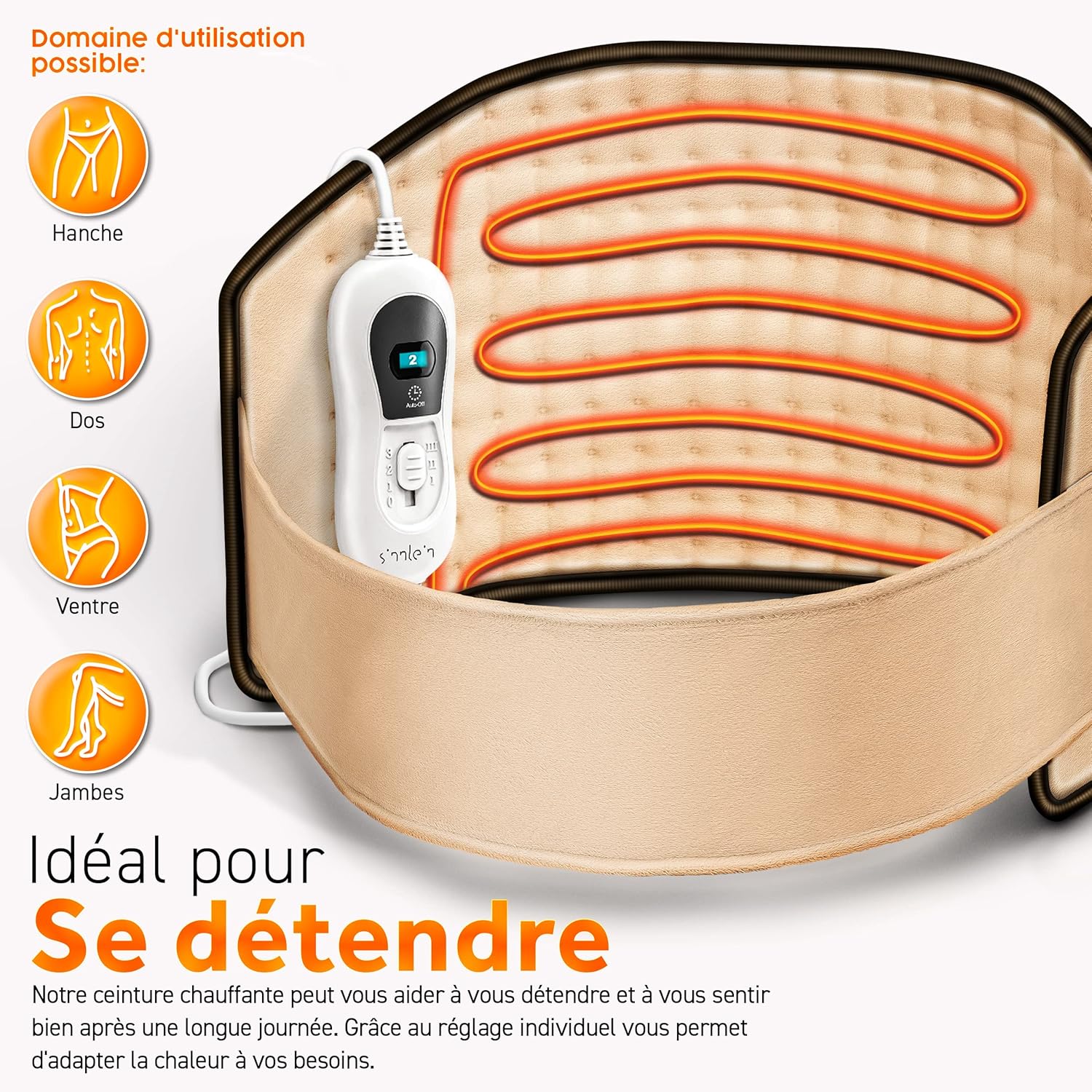 Thumbnail 1 de Ceinture Lombaire Chauffante Sinnlein — 3 niveaux, sécurité renforcée et lavage en machine