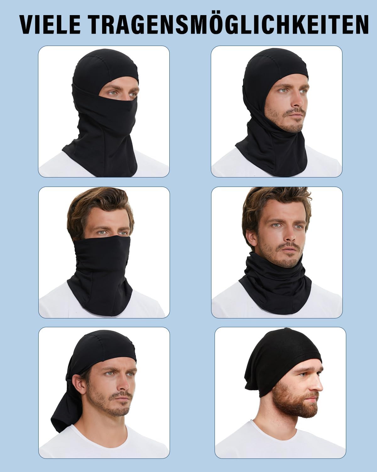 Thumbnail 4 de Balaclava Sturmhaube Gesichtsschutz, schwarz 🧣