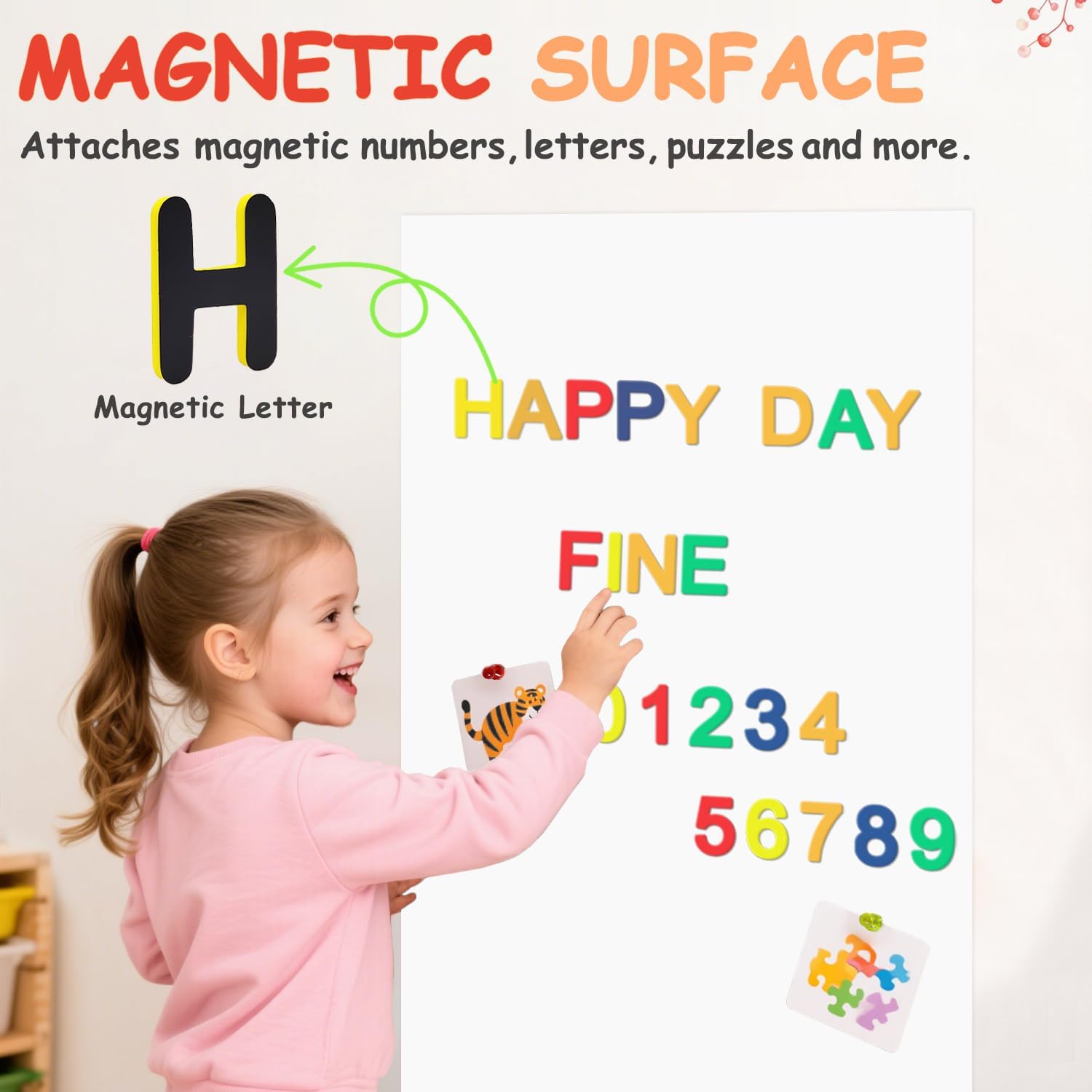 Detalle de FANPROMS Magnetic Wall Decal, 120 x 45 cm White Chalkboard Sticker