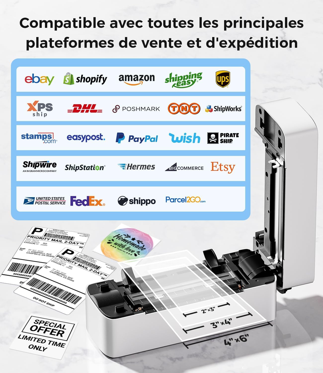 Thumbnail 4 de Phomemo PM241-BT Bluetooth-labelprinter voor thermische verzend- en barcodelabels