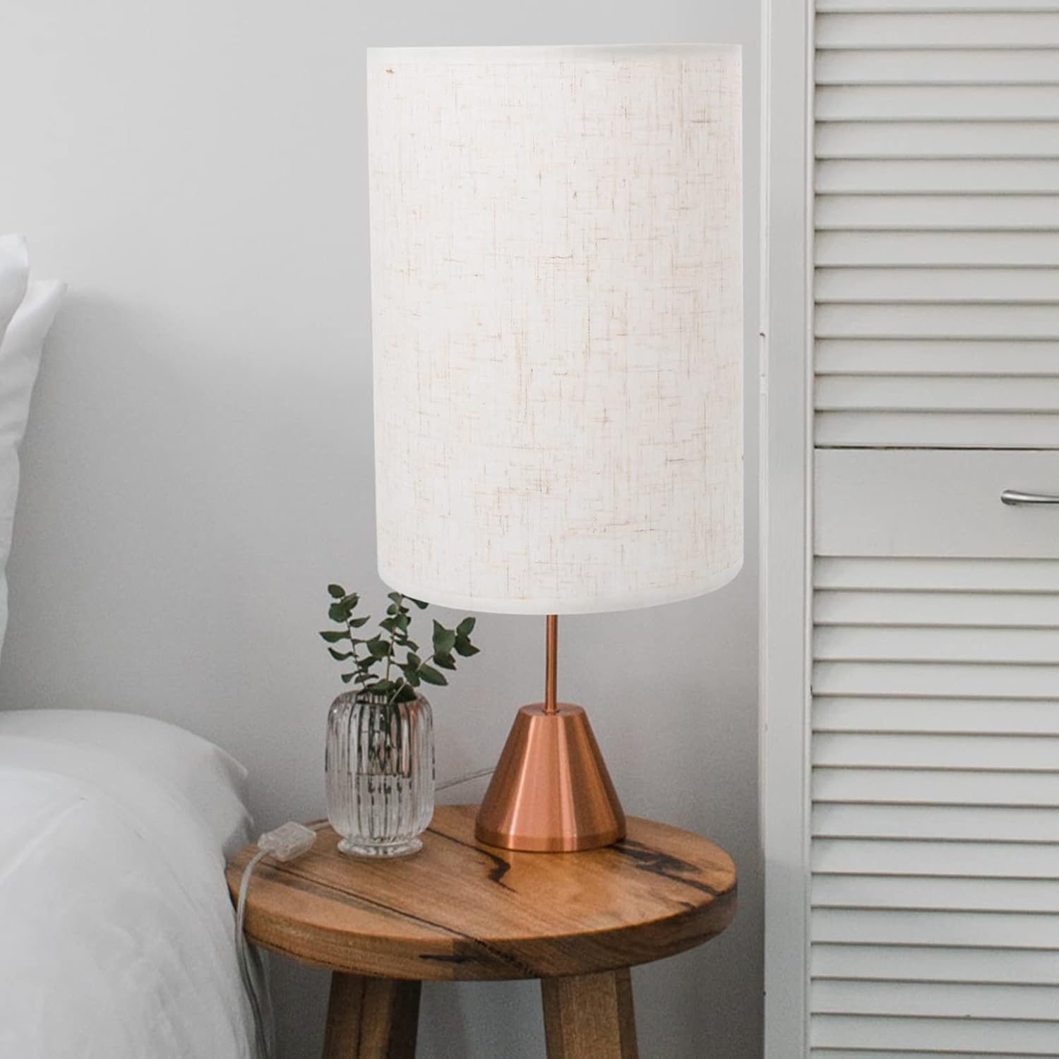 Thumbnail 3 de Milisten Lampenschirm Trommel (Natur-Leinen) – Clip-On Ersatz für Tisch- und Stehleuchte
