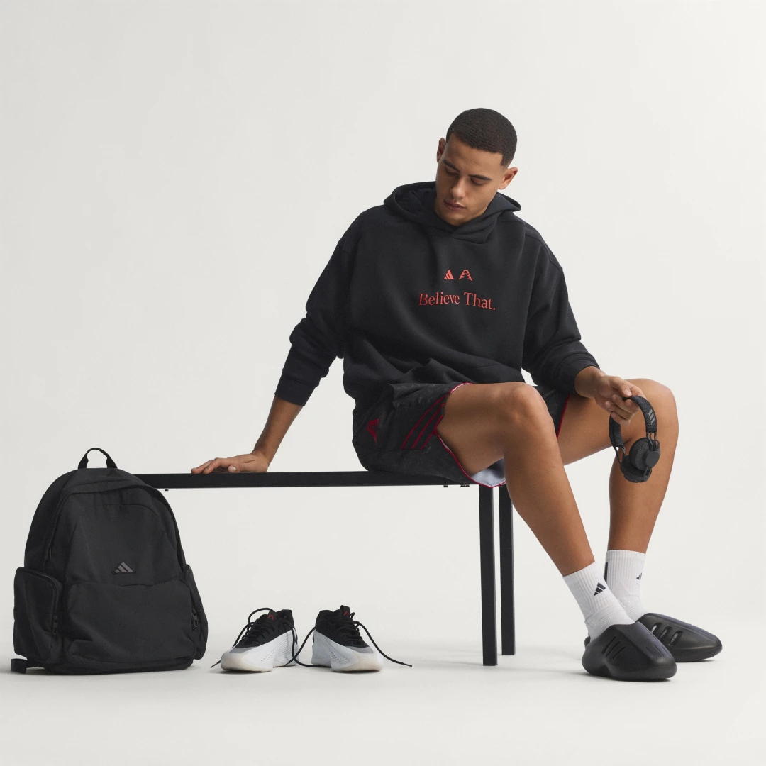 Detalle de Pantalón corto Anthony Edwards Crazy Lite AOP de Adidas: negro, versatilidad para entrenar y jugar