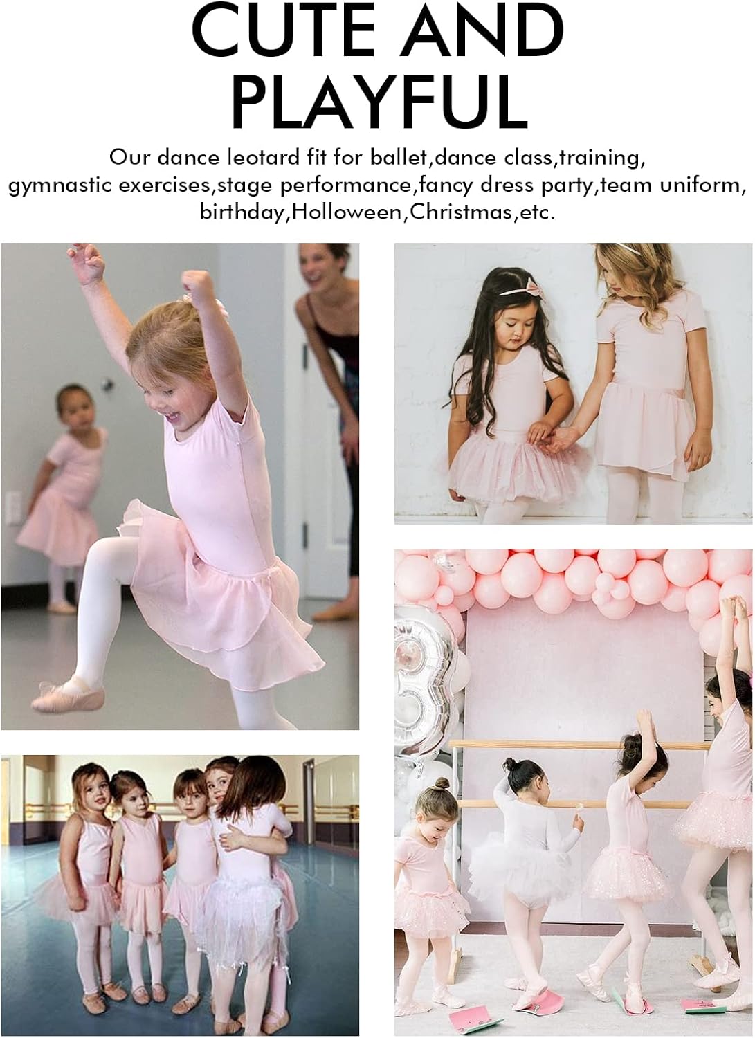 Thumbnail 5 de Girls Ballet Dress Short Sleeve Chiffon Skirt Leotard 🩰