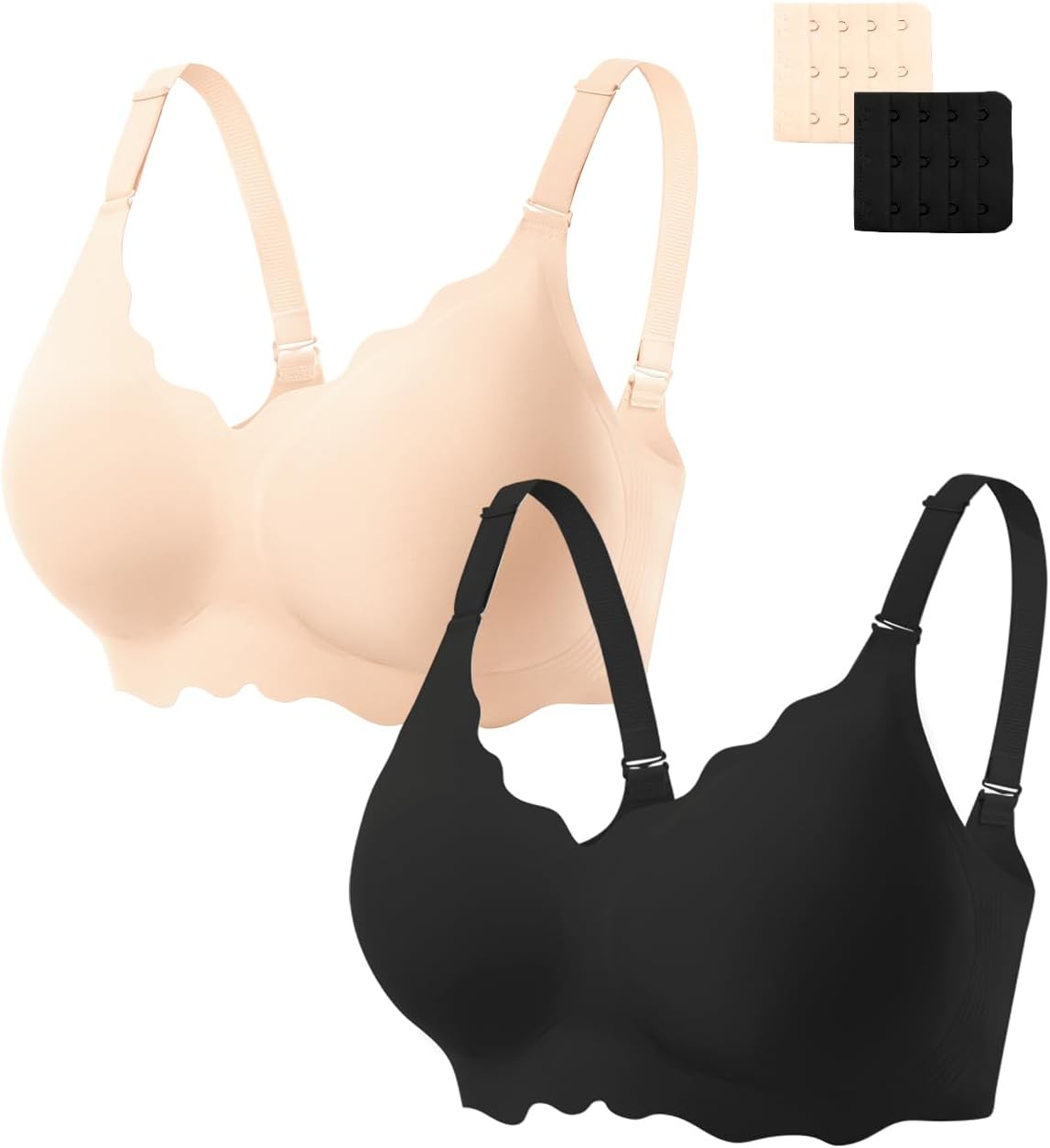 COCOMARTS CC-BRA1013-CC Jelly Bra for Women, Wireless Support and Scalloped Design