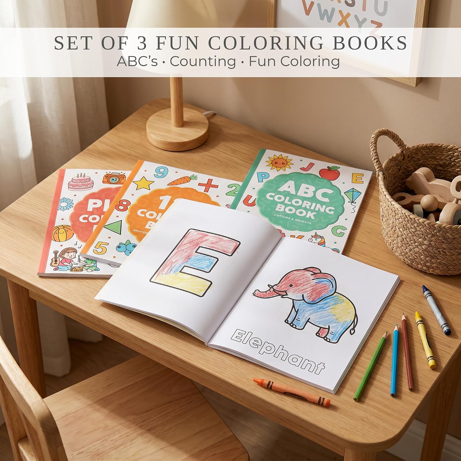 Detalle 2 de ZICOTO zic-tcoloringb-edu_25-228 Coloring Book Set, 3 Books, 66 Sheets
