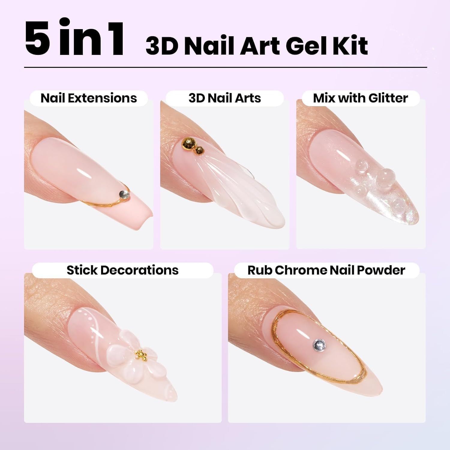 Detalle 2 de Beetles Crystal Orb 3D Gel Nail Art Kit 1 oz 💅