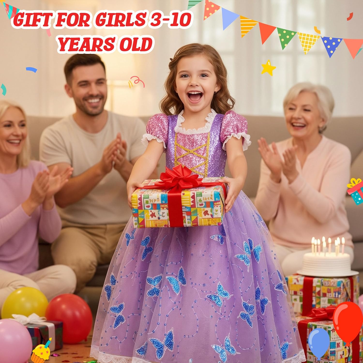 Thumbnail 3 de Meland Light Up Princess Dress for Girls (Ages 3–10) — Halloween Costume & Pretend Play Set