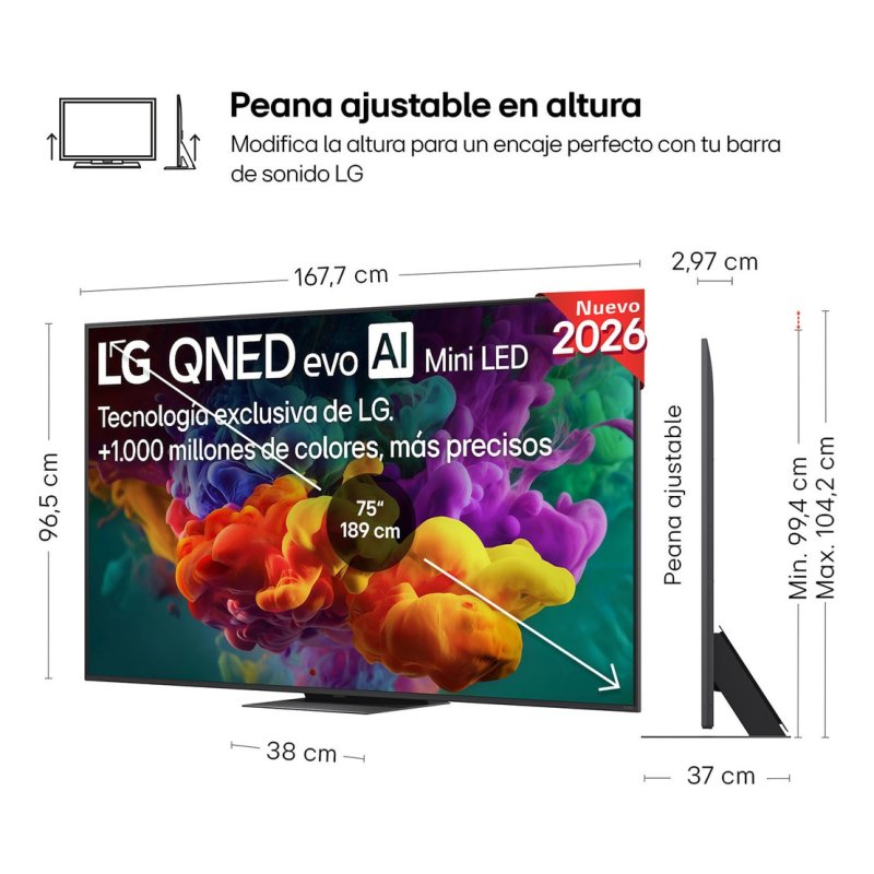 Thumbnail 3 de LG QNED86B6B 75" MiniLED evo: 4K, 144 Hz y AI para cine en casa
