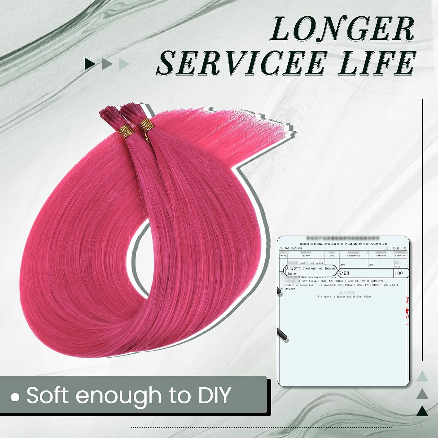 Detalle 1 de RUNATURE I-Tip Human Hair Extensions 18 Inch