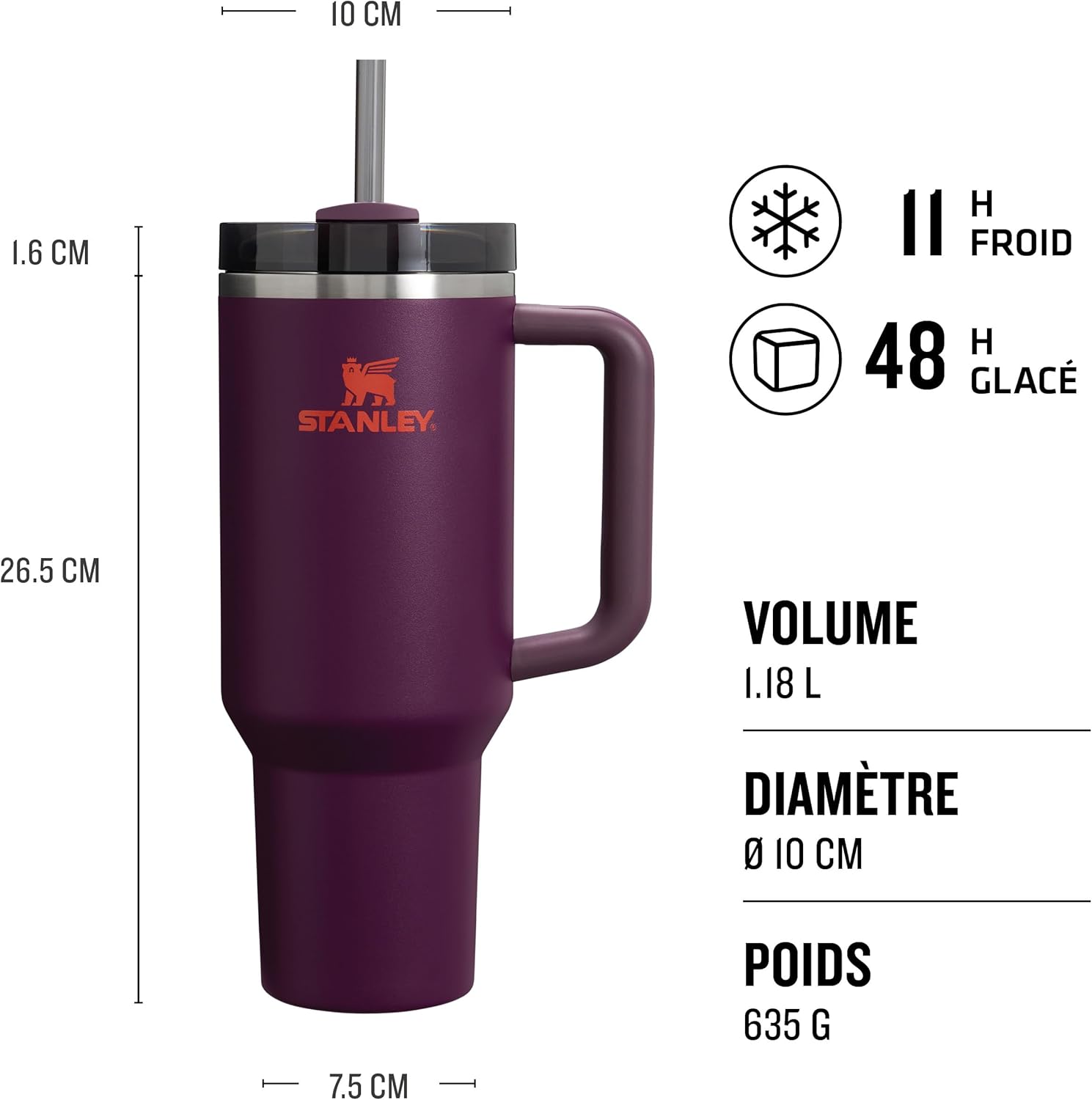 Thumbnail 2 de STANLEY 1913 Quencher H2.0 FlowState isotherme 1,2 L avec paille (plum) – froid jusqu’à 48 h