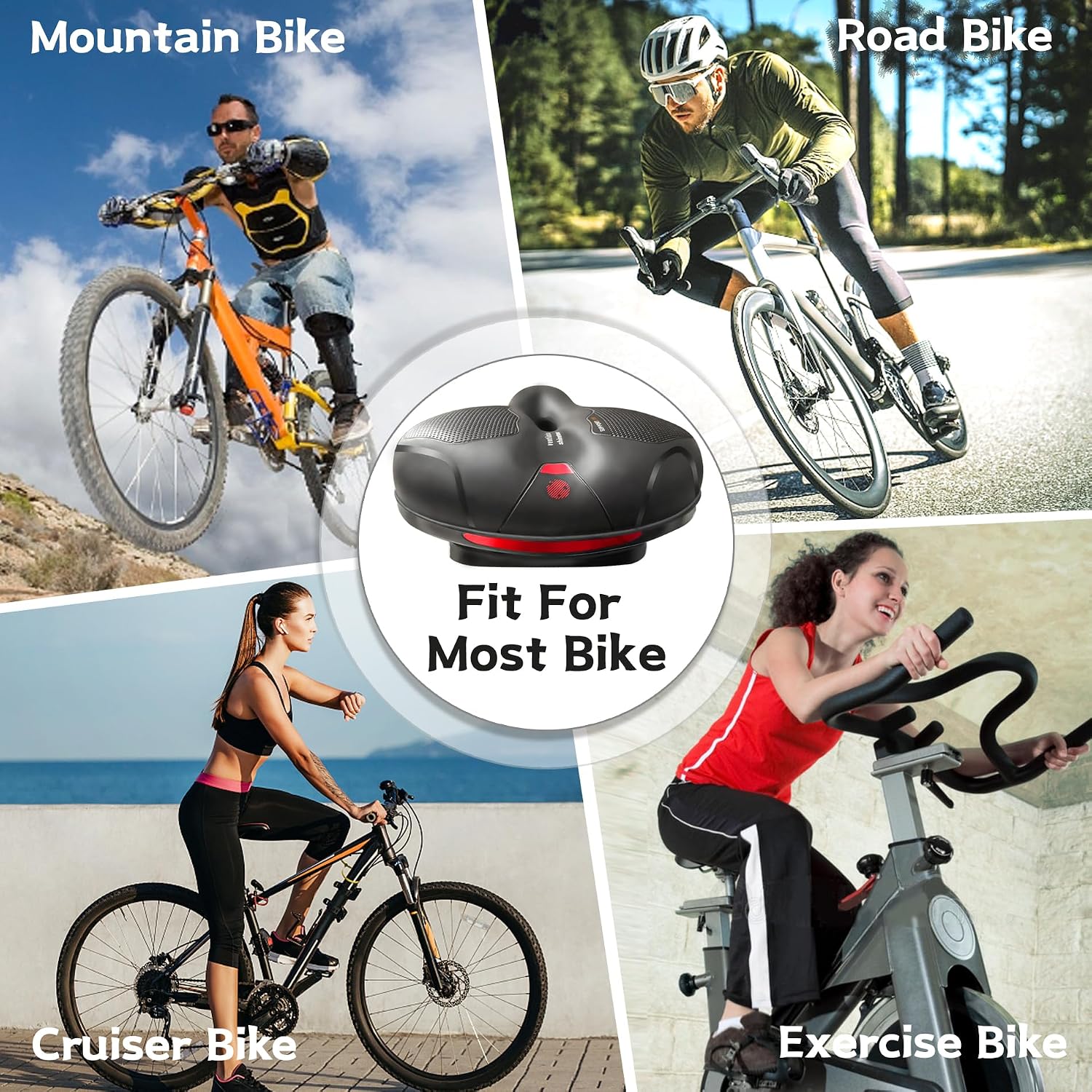 Thumbnail 6 de Selle de vélo Ultra Confort Hmseng : mousse mémoire, amortisseurs à double ressort et ventilation
