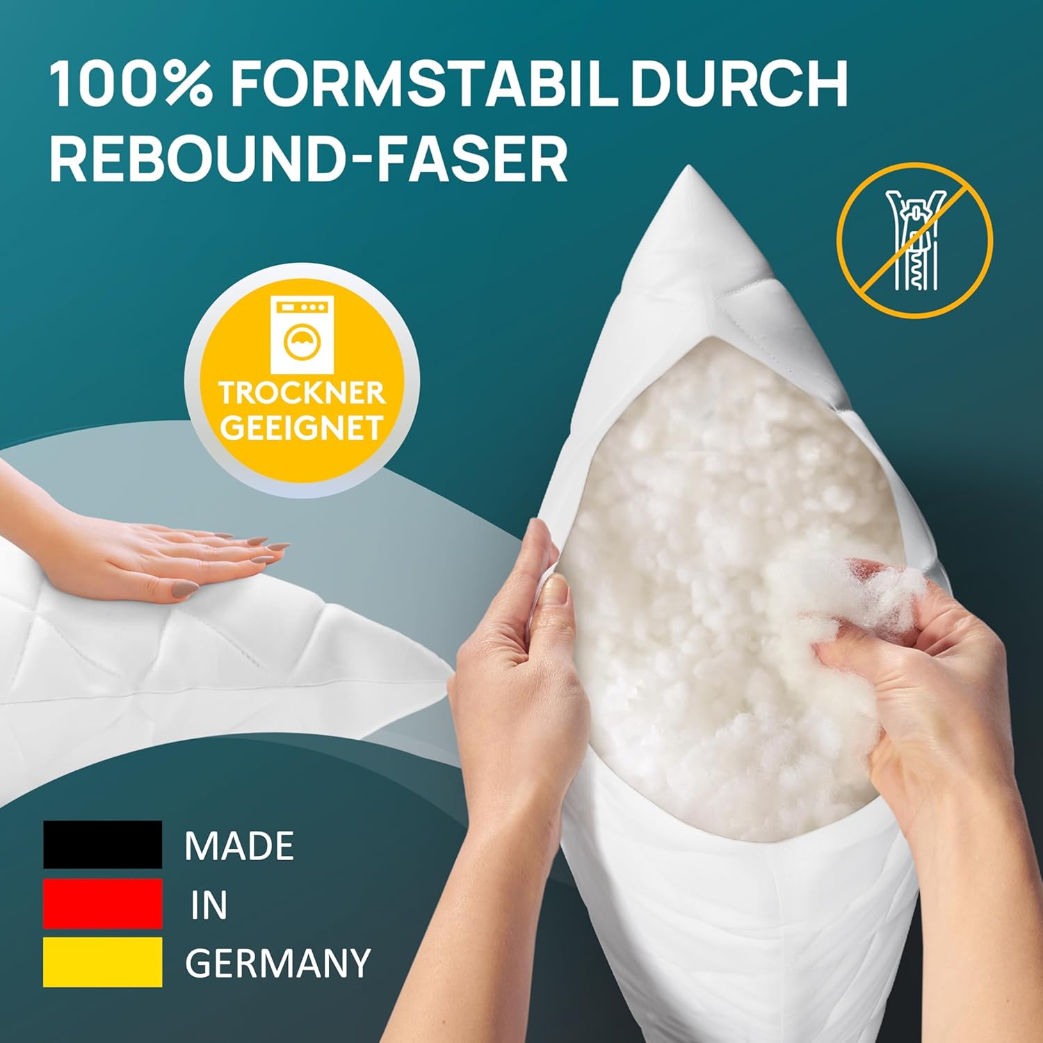 Thumbnail 5 de LILENO HOME 2er Set Kissenfüllung 30 x 30 cm – waschbar bis 95 °C, für Allergiker geeignet