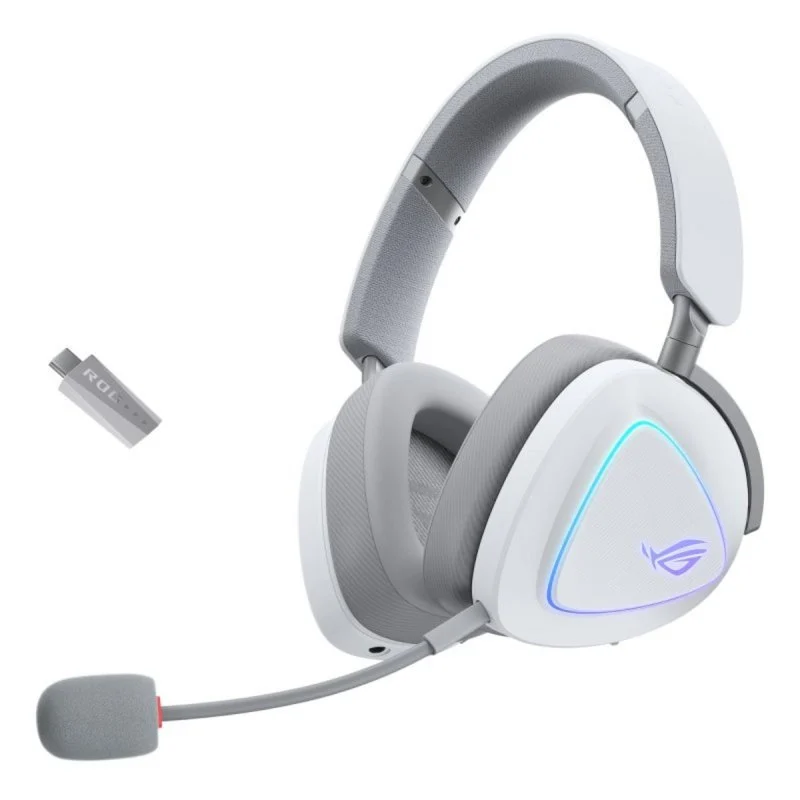 Detalle de ASUS ROG Delta II Inalámbrico/Alámbrico: auriculares gaming con 140 h de autonomía y iluminación RGB
