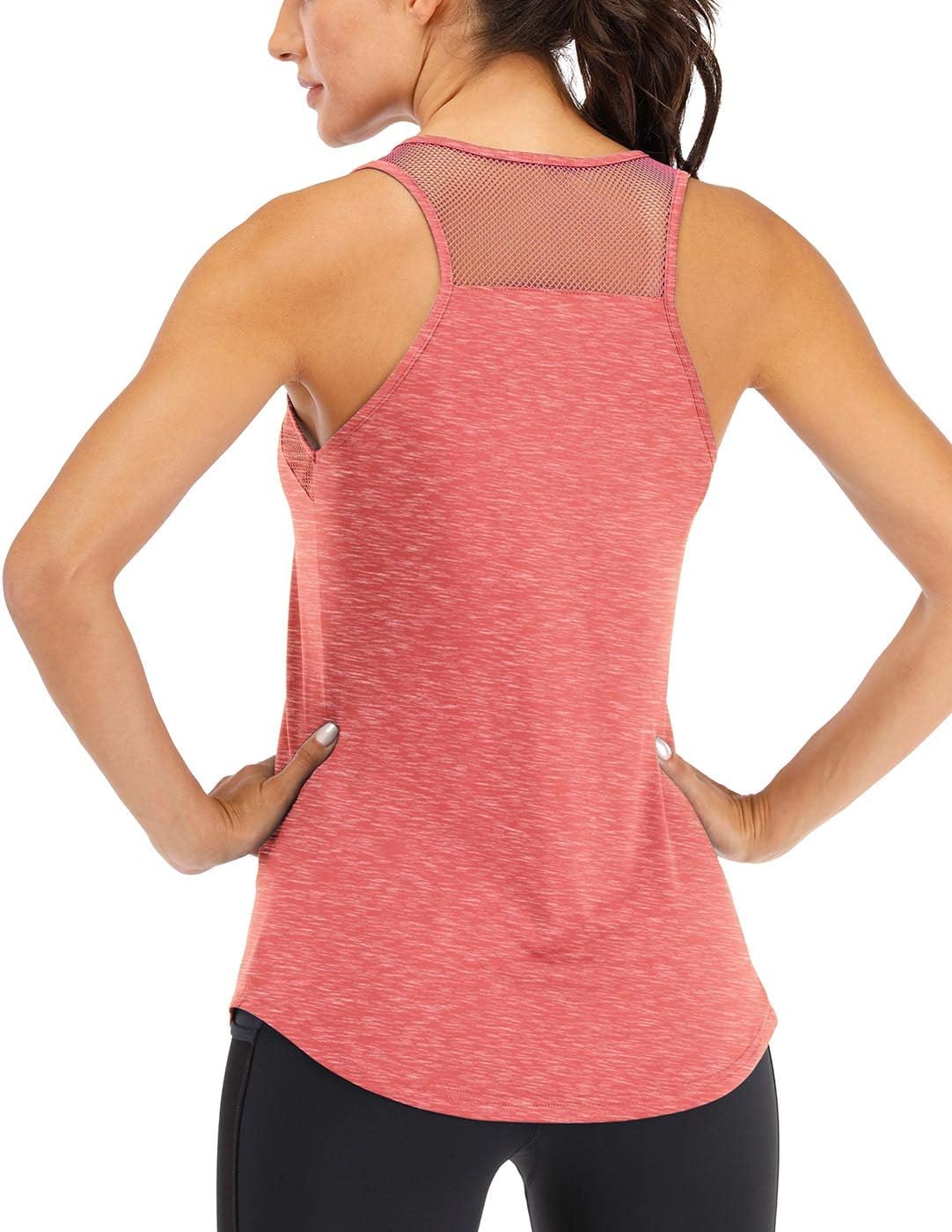 Detalle de ICTIVE Débardeur Sport Femme Maille Respirante – Dos croisé, léger et confortable pour running et musculation