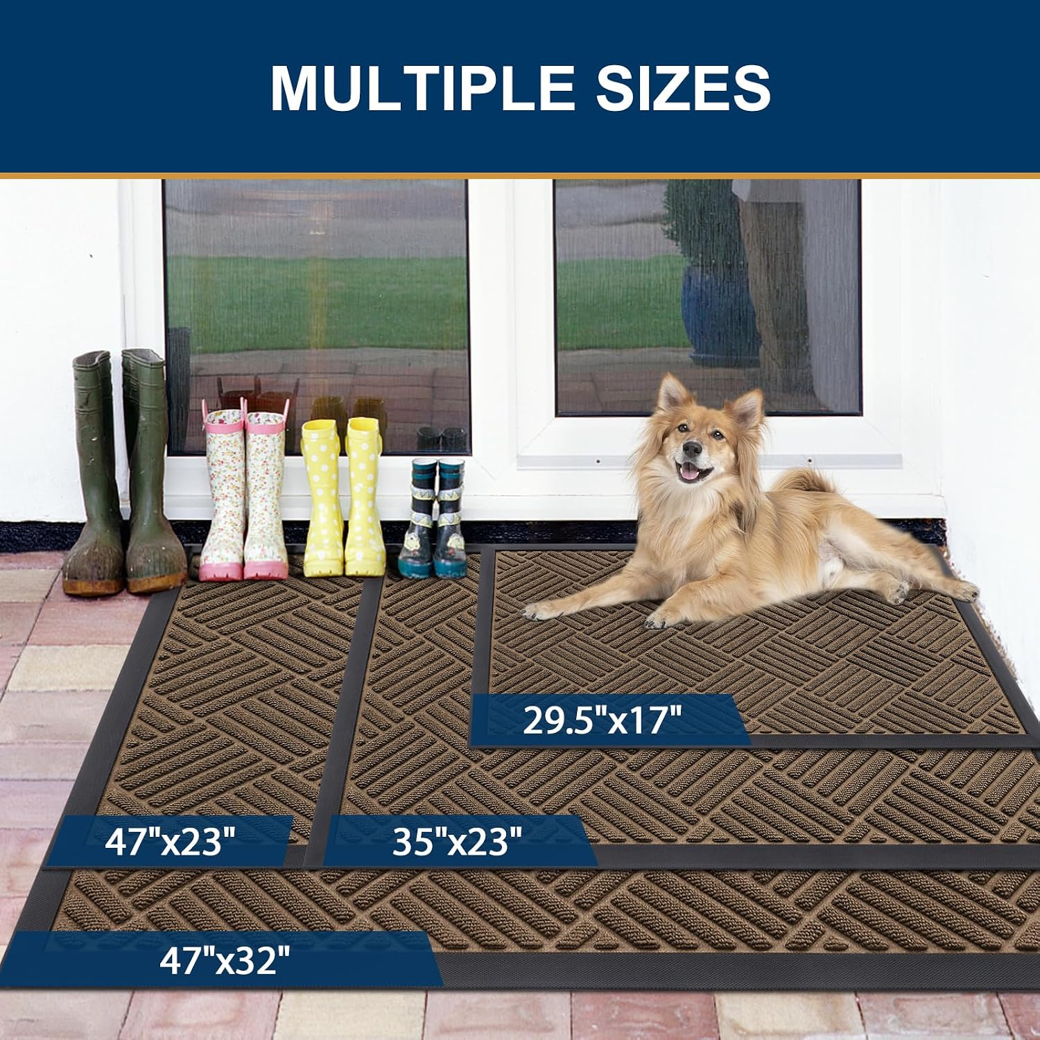 Thumbnail 1 de Smiry Rubber Doormat 29.5 x 17 Inches