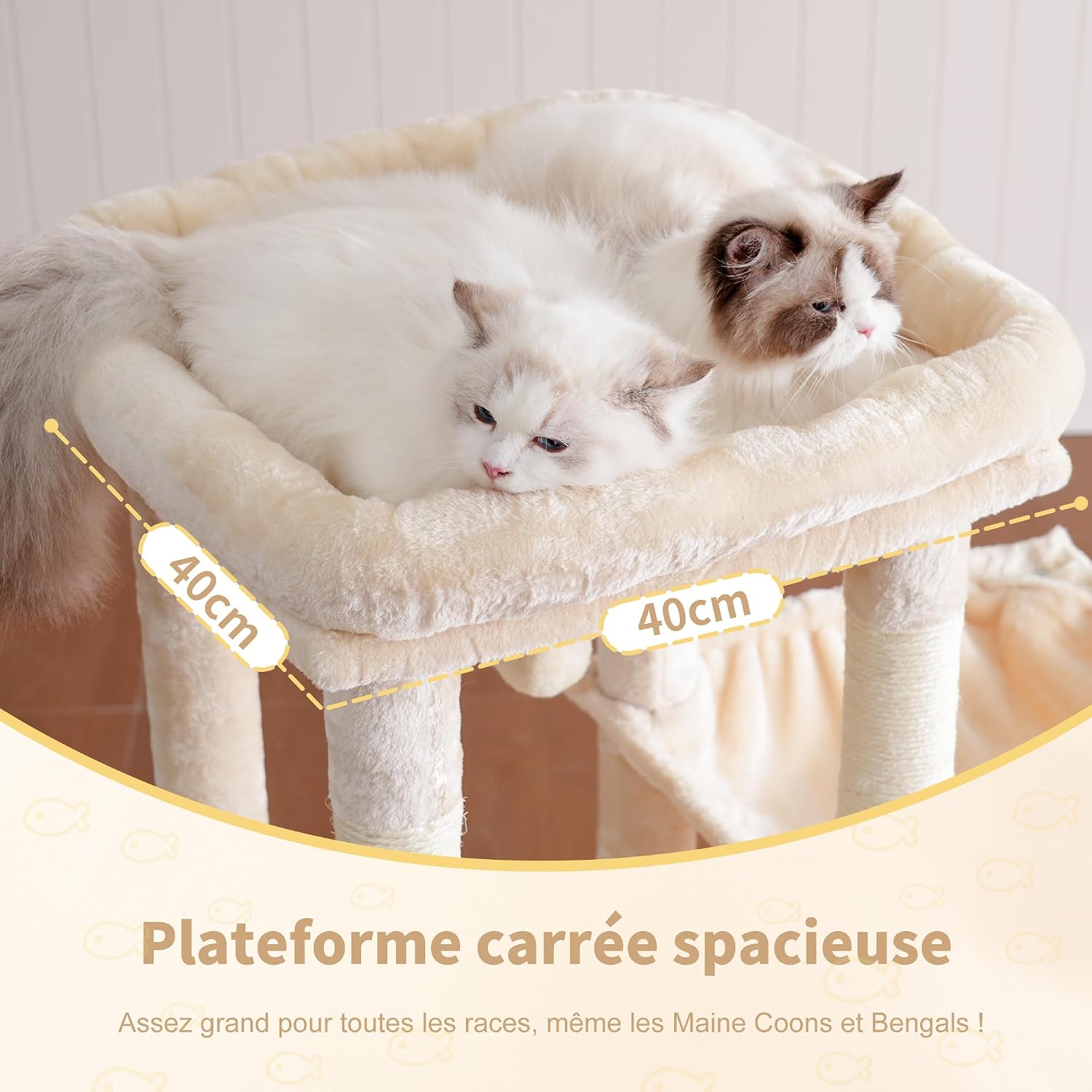 Detalle 2 de Heybly Arbre à Chat 120cm pour chats adultes