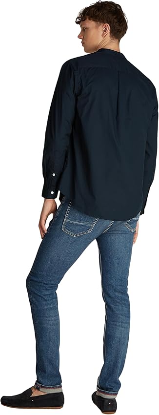 Detalle 2 de Tommy Hilfiger Camisa Flex Poplin Mao M Azul 100% algodón