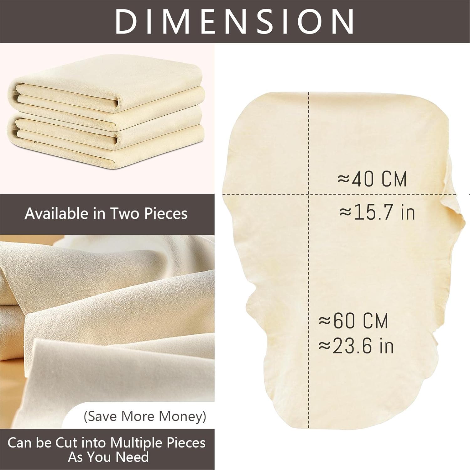 Thumbnail 6 de Airlab Fensterleder aus echtem Leder – 2er Pack, 60 × 40 cm
