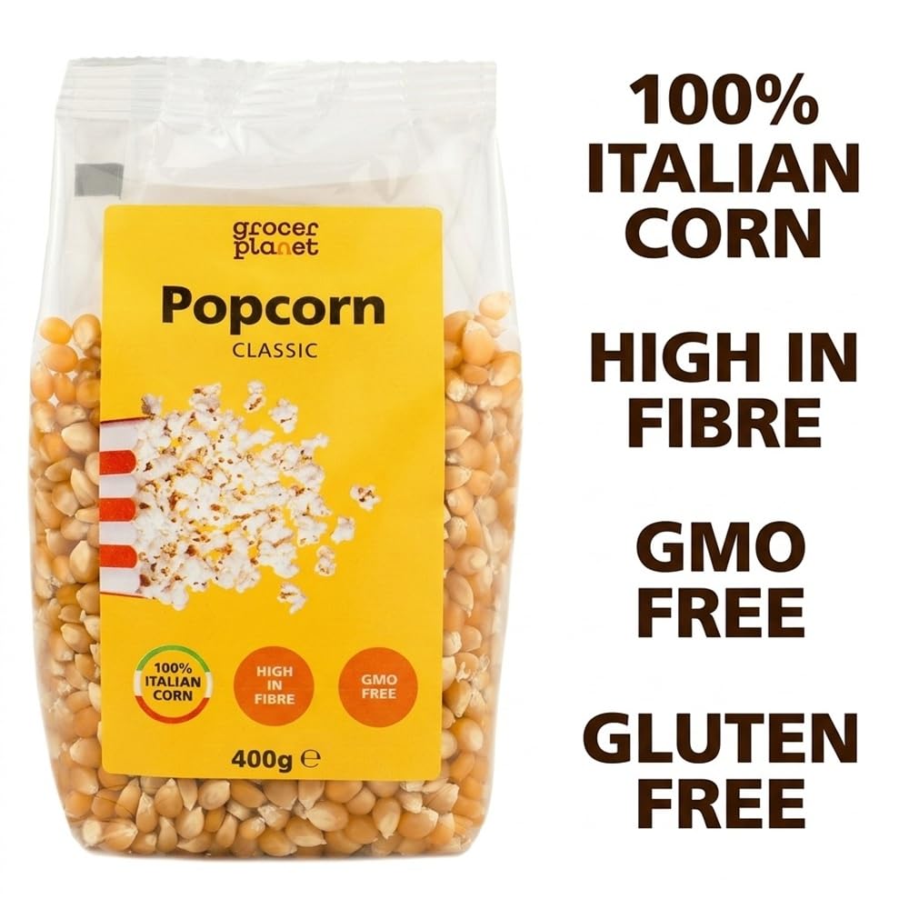 Detalle 2 de Grocer Planet Italienischer Popcorn Mais (800 g) – 2 x 400 g Packung