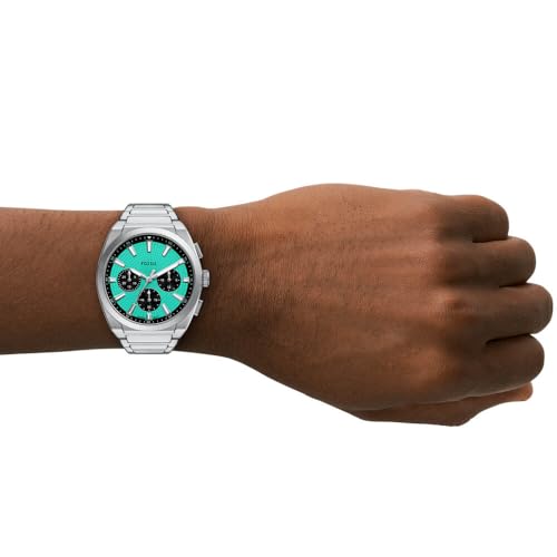 Detalle 2 de Fossil Everett Reloj cronógrafo plateado verde azulado
