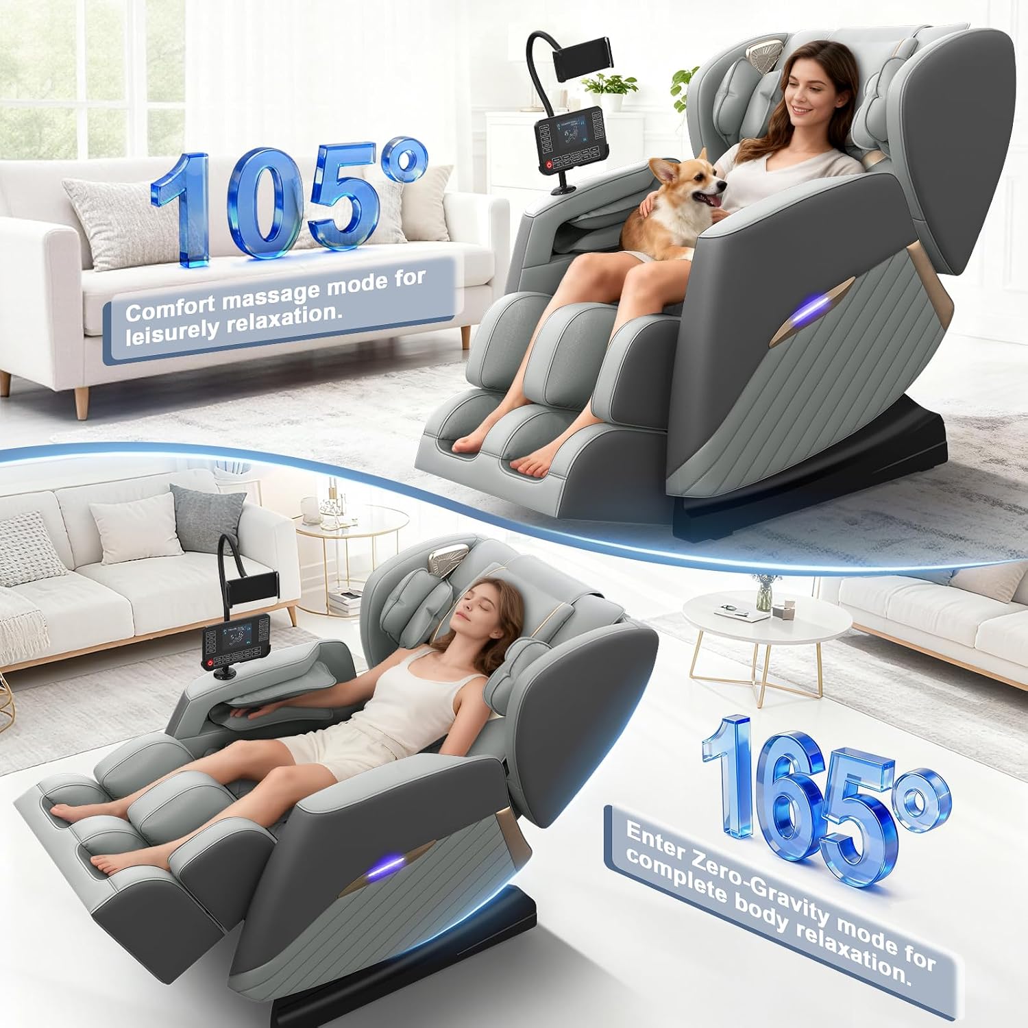 Thumbnail 3 de Srfzluxy Poltrona massaggiante 2026: 16 punti massaggio, 8 airbag e riscaldamento lombare