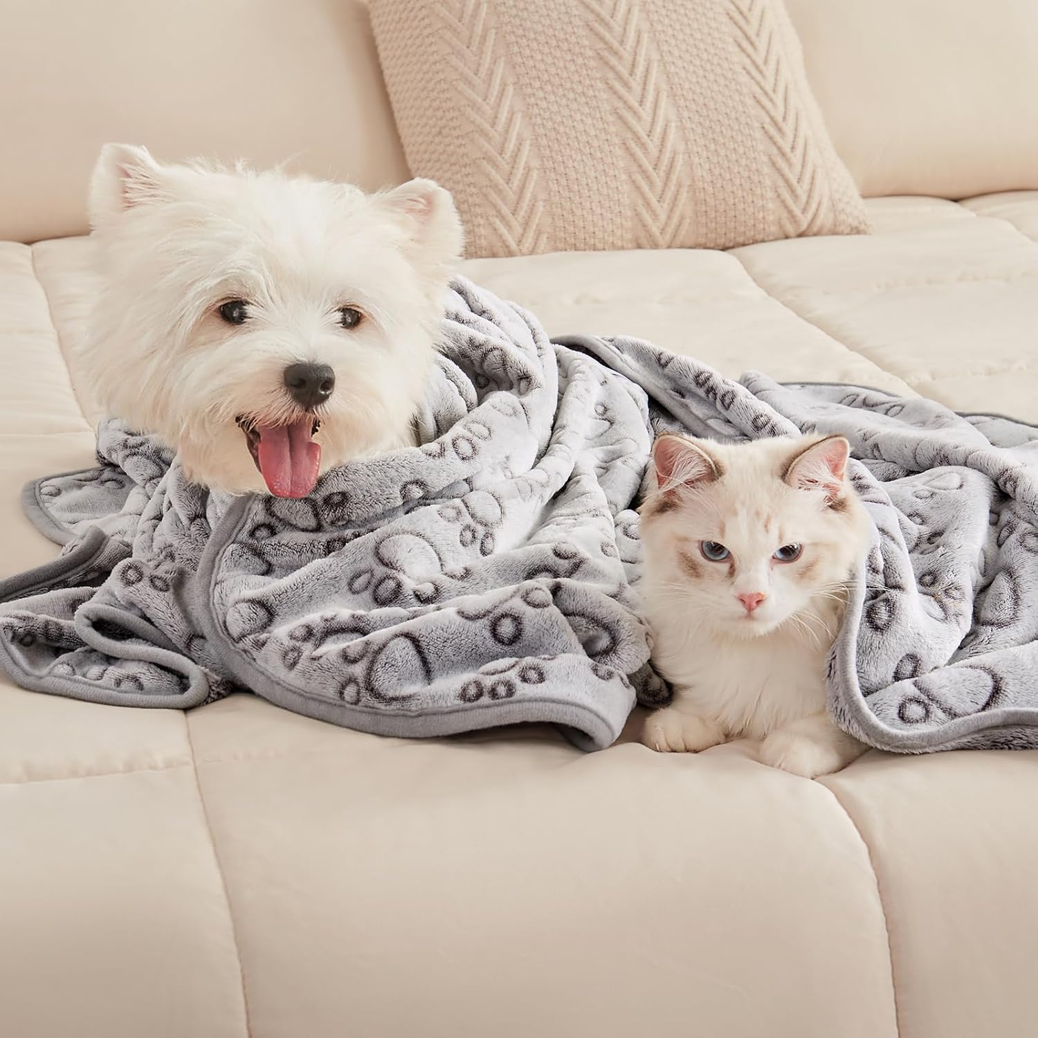 Detalle de luciphia Hundedecke Katzendecken Waschbar Flauschig – 3er-Set in 3 Größen, weich & pflegeleicht