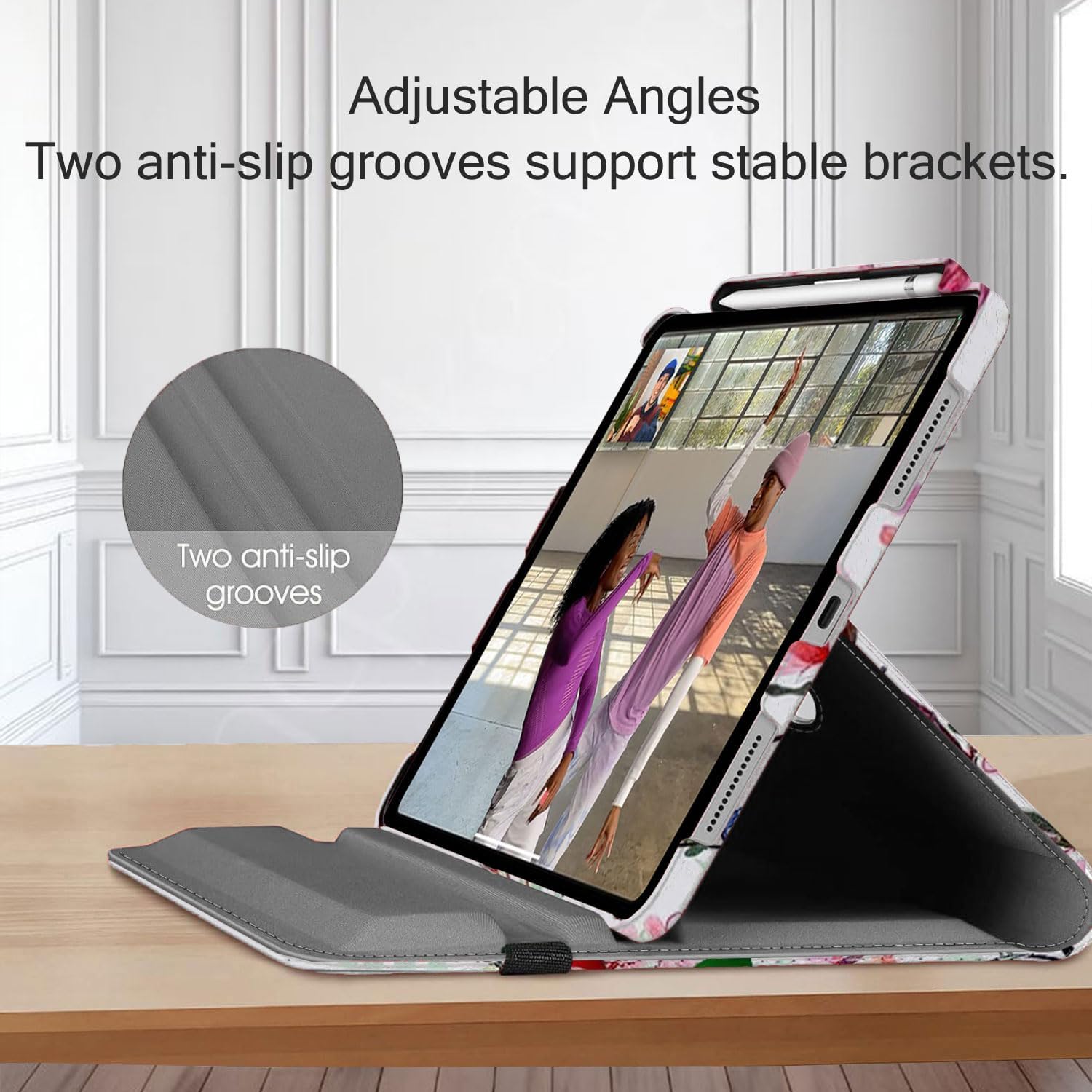 Detalle de GALTD for iPad A16 Case (11th Gen 11-inch / iPad 10th Gen 10.9-inch) with Auto Wake/Sleep, Pencil Holder & 360° Stand