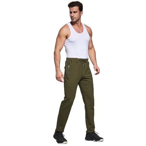 Detalle 1 de ZOXOZ pantalón de chándal para hombre, verde, holgado y recto, talla M