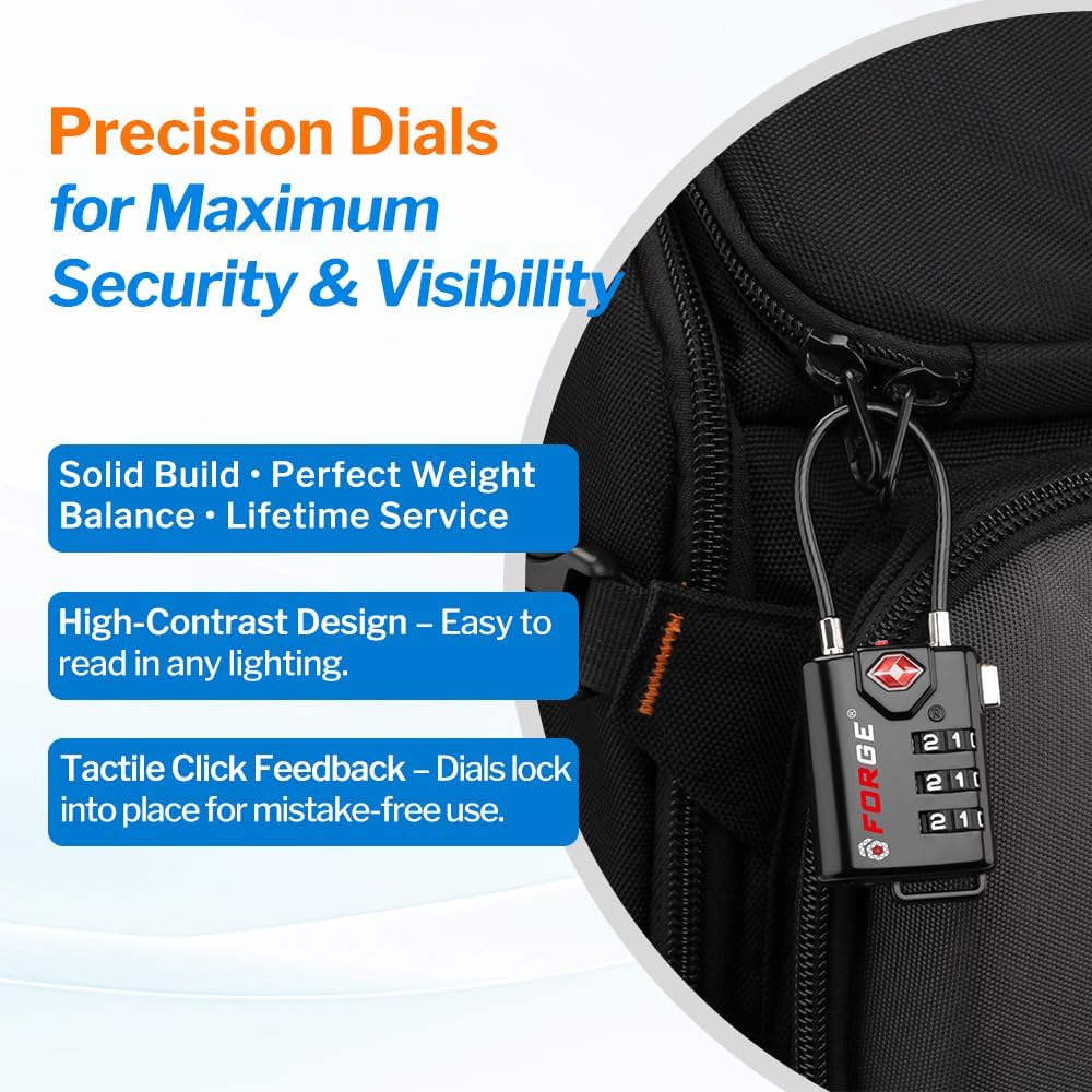 Detalle 2 de TSA Approved Cable Luggage Locks 2-Pack 🔒