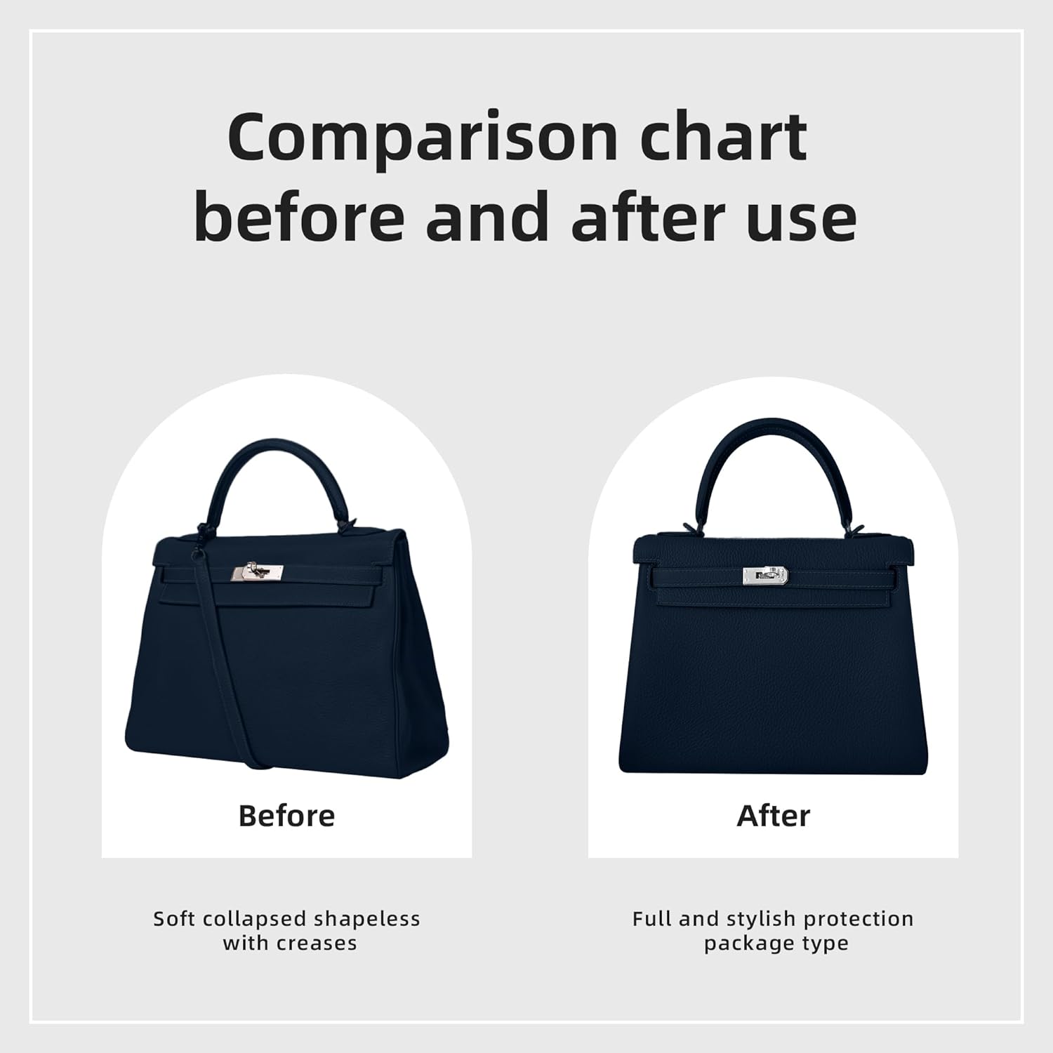 Detalle de DGAZ Silk Bag Organizer Insert for Kelly Bags (Blue Nuit) – KL28