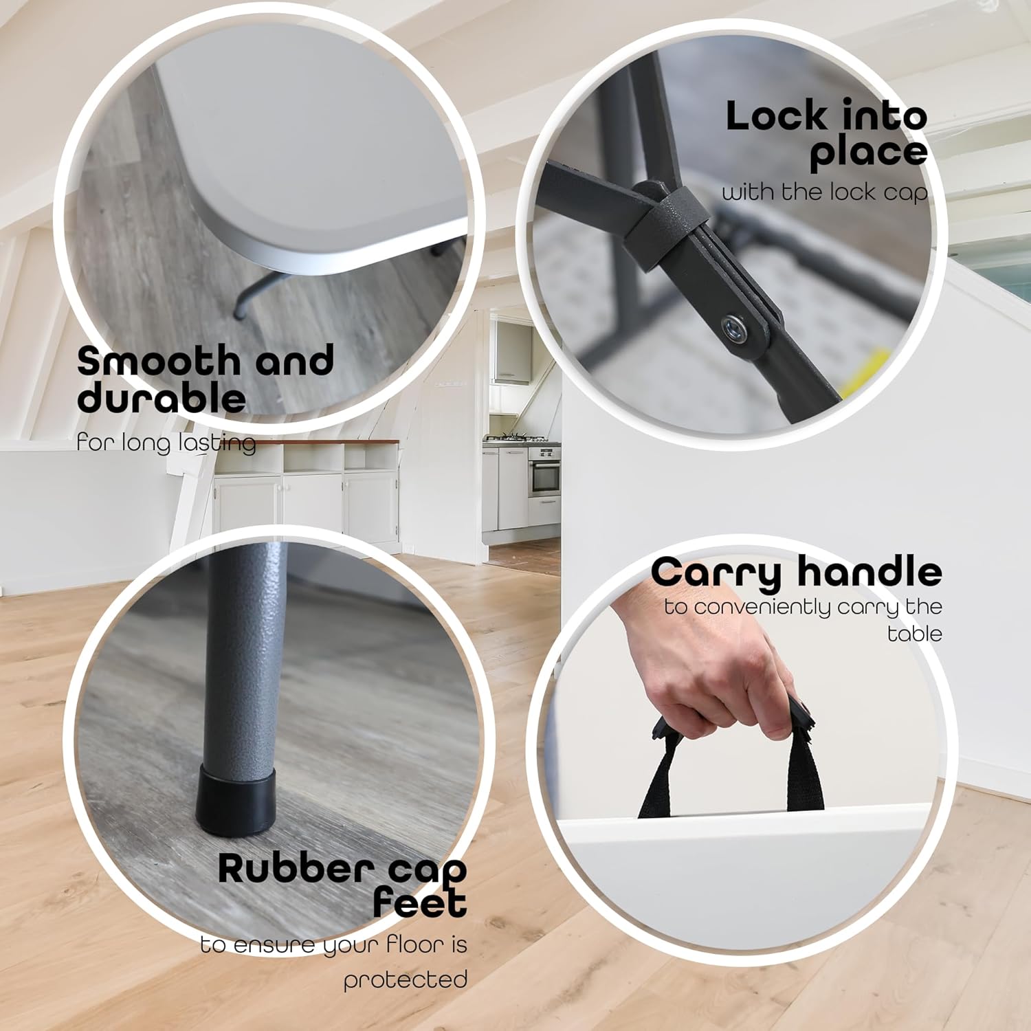 Thumbnail 6 de DIVCHI Folding Table 6ft 1.8M: Heavy Duty Plastic Folding Table for Indoor & Outdoor Use