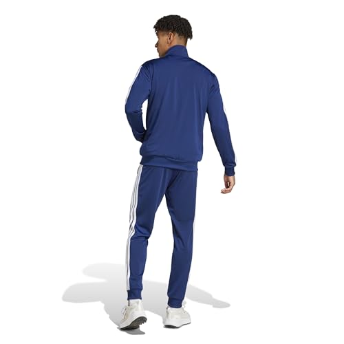 Thumbnail 2 de adidas Uomo SPORTSWEAR BASIC 3 STRIPES TRICOT TRACKSUIT, Dark Blue, M Extra Tall