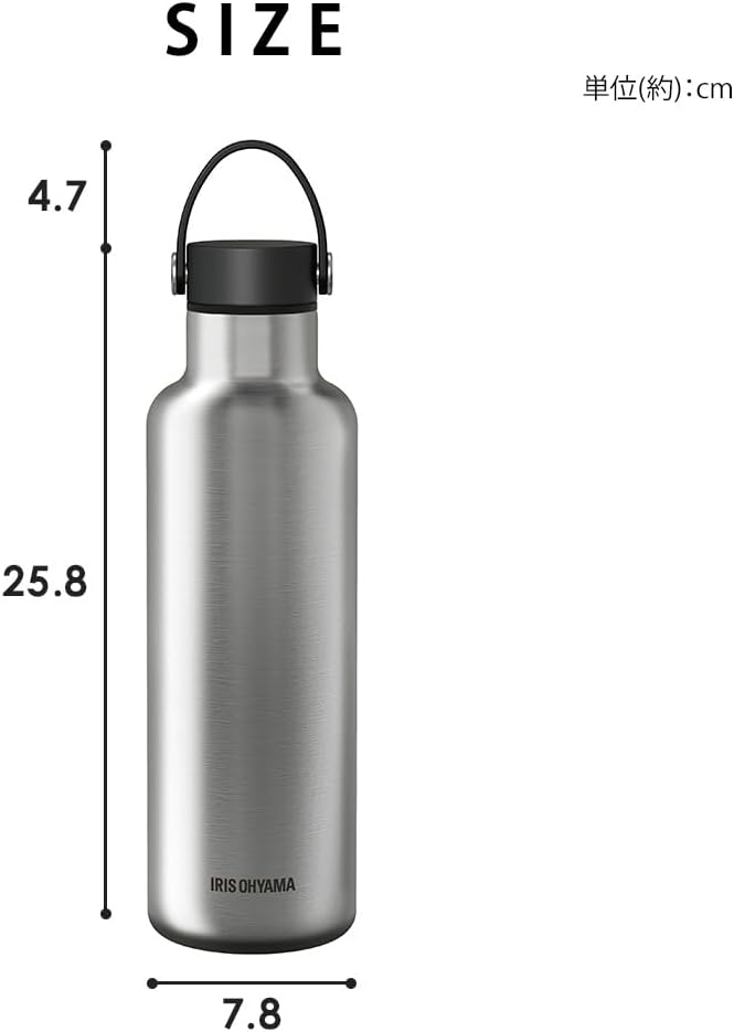 Detalle de アイリスオーヤマ HCM-750 ステンレスマグボトル 750ml ダークグレー 食洗機対応