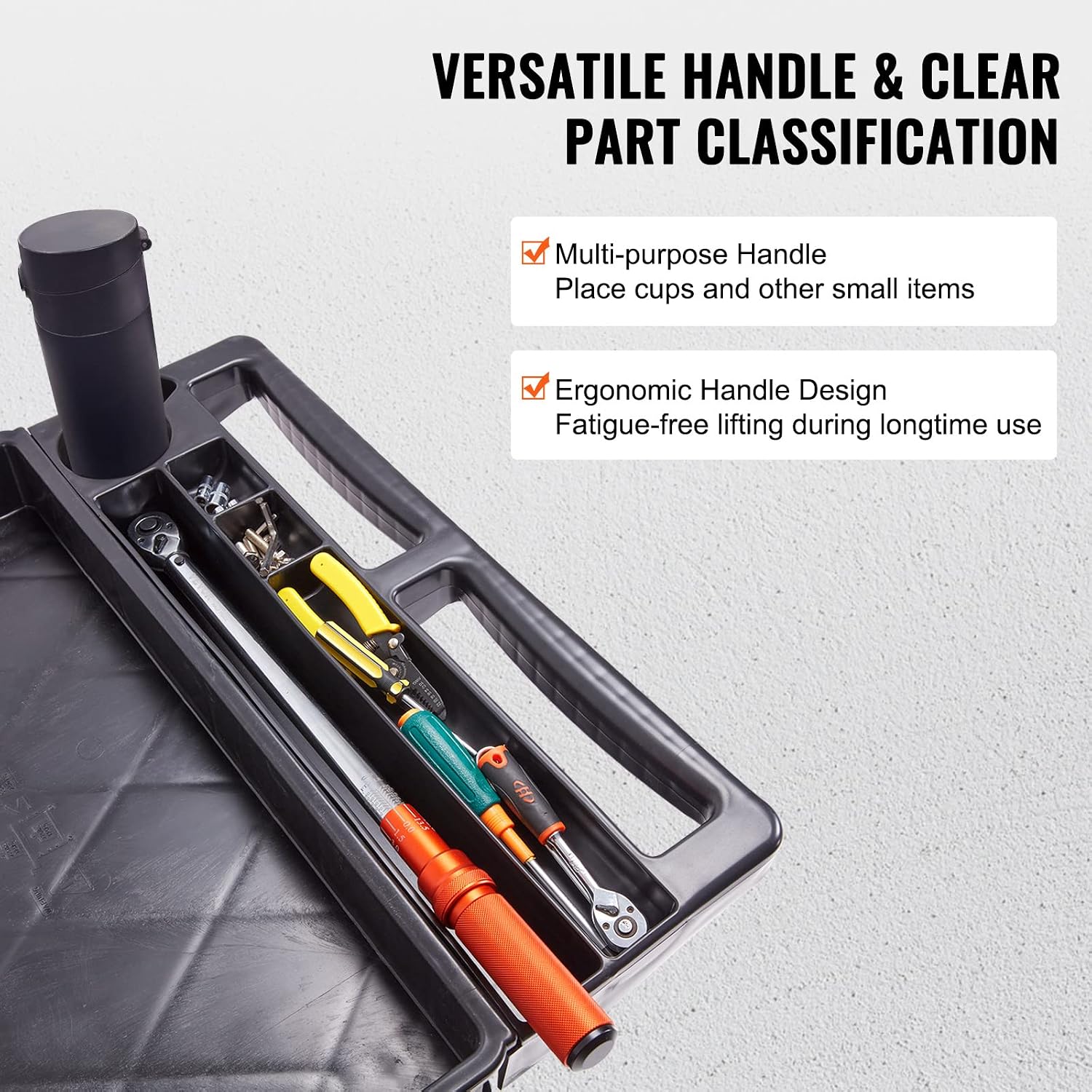 Thumbnail 3 de VEVOR 2 Shelf Utility Service Cart, 550 lb Capacity, PP Rolling Cart