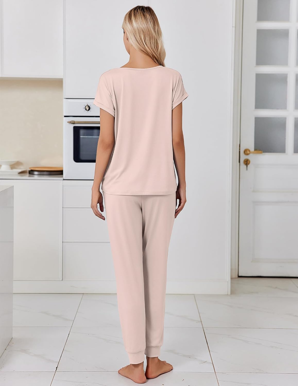 Thumbnail 1 de Ekouaer Women's 2-Piece Pajama Set with V-Neck Top and Jogger Pants