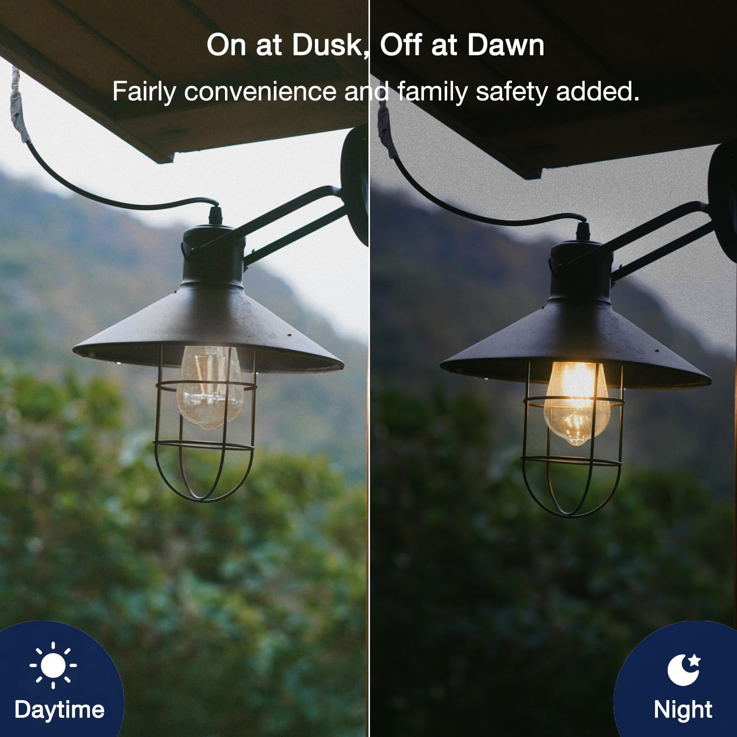 Detalle de FLSNT ST19 Dusk-to-Dawn Outdoor LED Bulbs, 800 Lumens, 3000K, 2-Pack