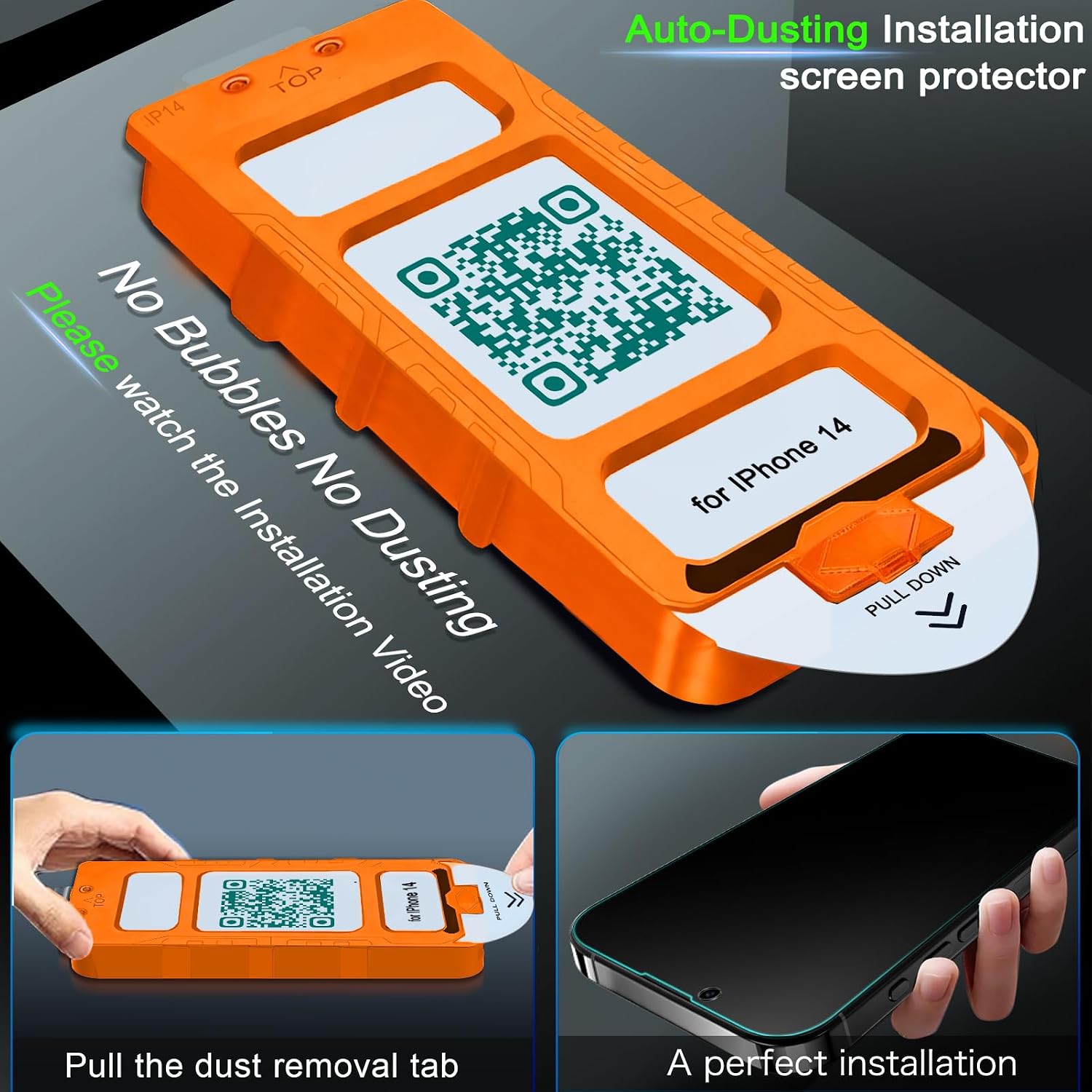 Detalle de IMBZBK Auto-Dust Removal 3 Pack Privacy Screen Protector for iPhone 14
