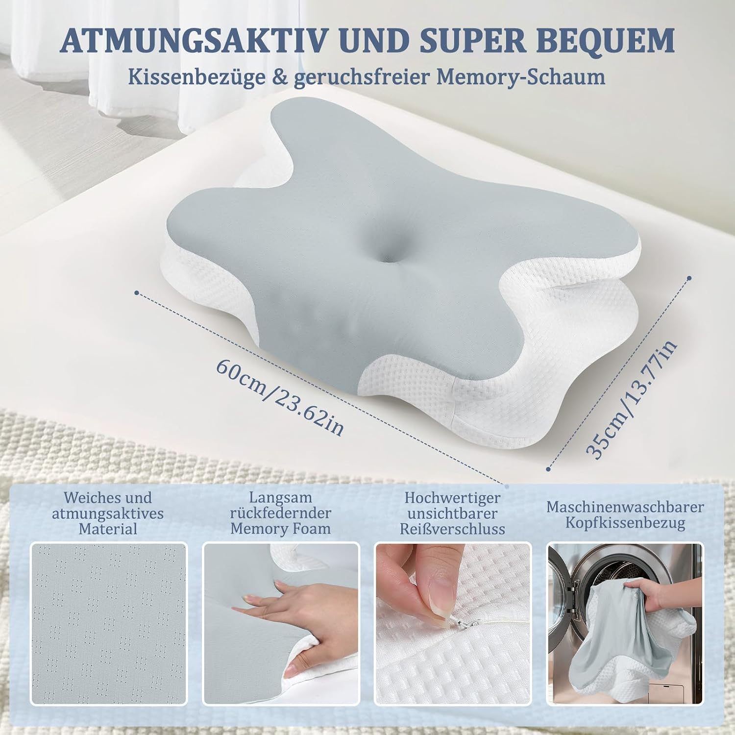 Detalle 2 de Untimaty Nackenkissen Memory Foam für Nacken