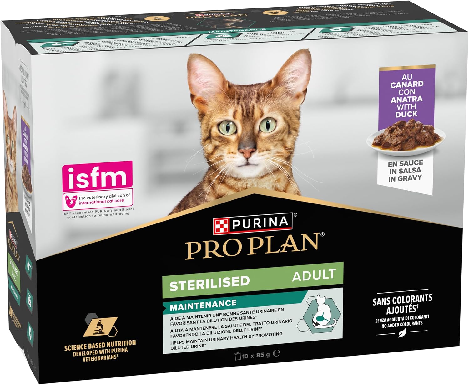 Detalle de Purina Pro Plan Sterilised Maintenance Canard – Alimentation complète pour chat adulte stérilisé (10 x 85 g)