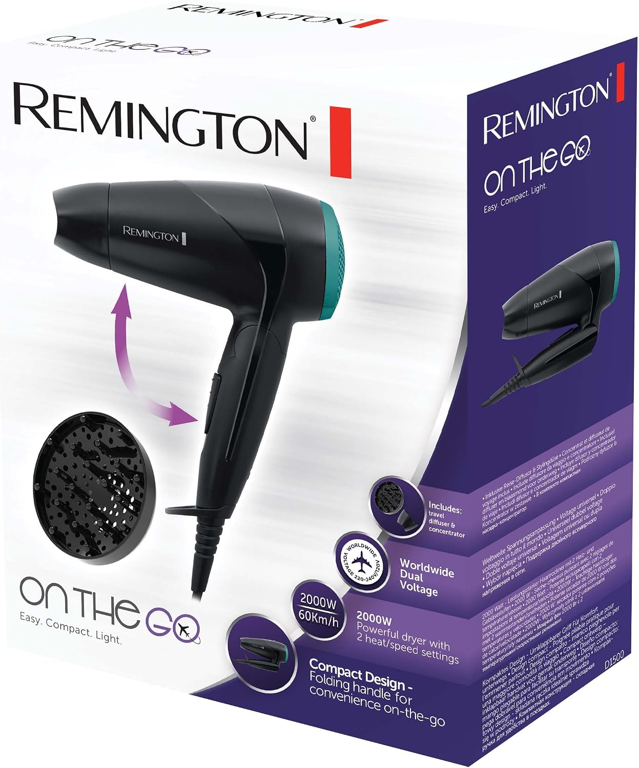 Detalle 2 de Remington D1500 2000 W Reisehaartrockner 💇♀